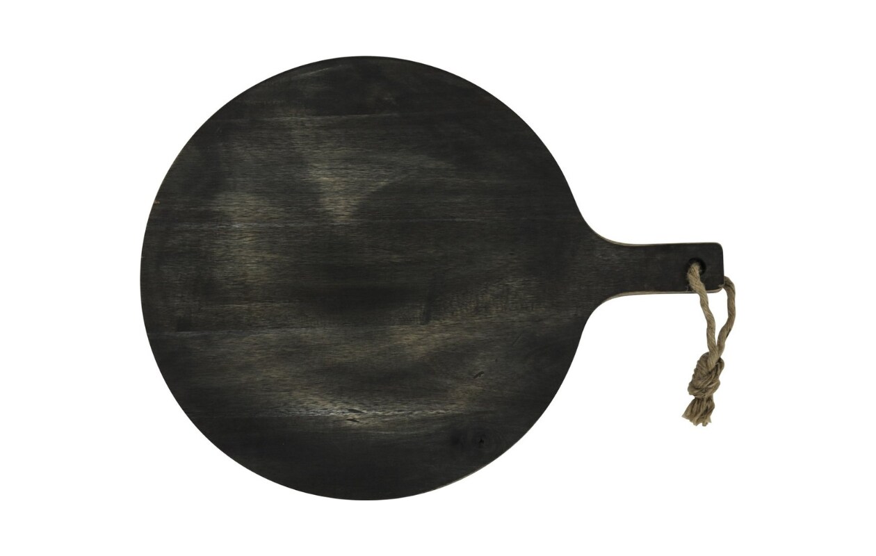 Zwarte ronde acacia serveerplank Gusta, 52 x 59 cm (bxl) (bol.com) bol.com