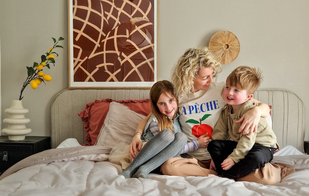 Moniek met Nova (7) en James (4). Moniek Lambregts