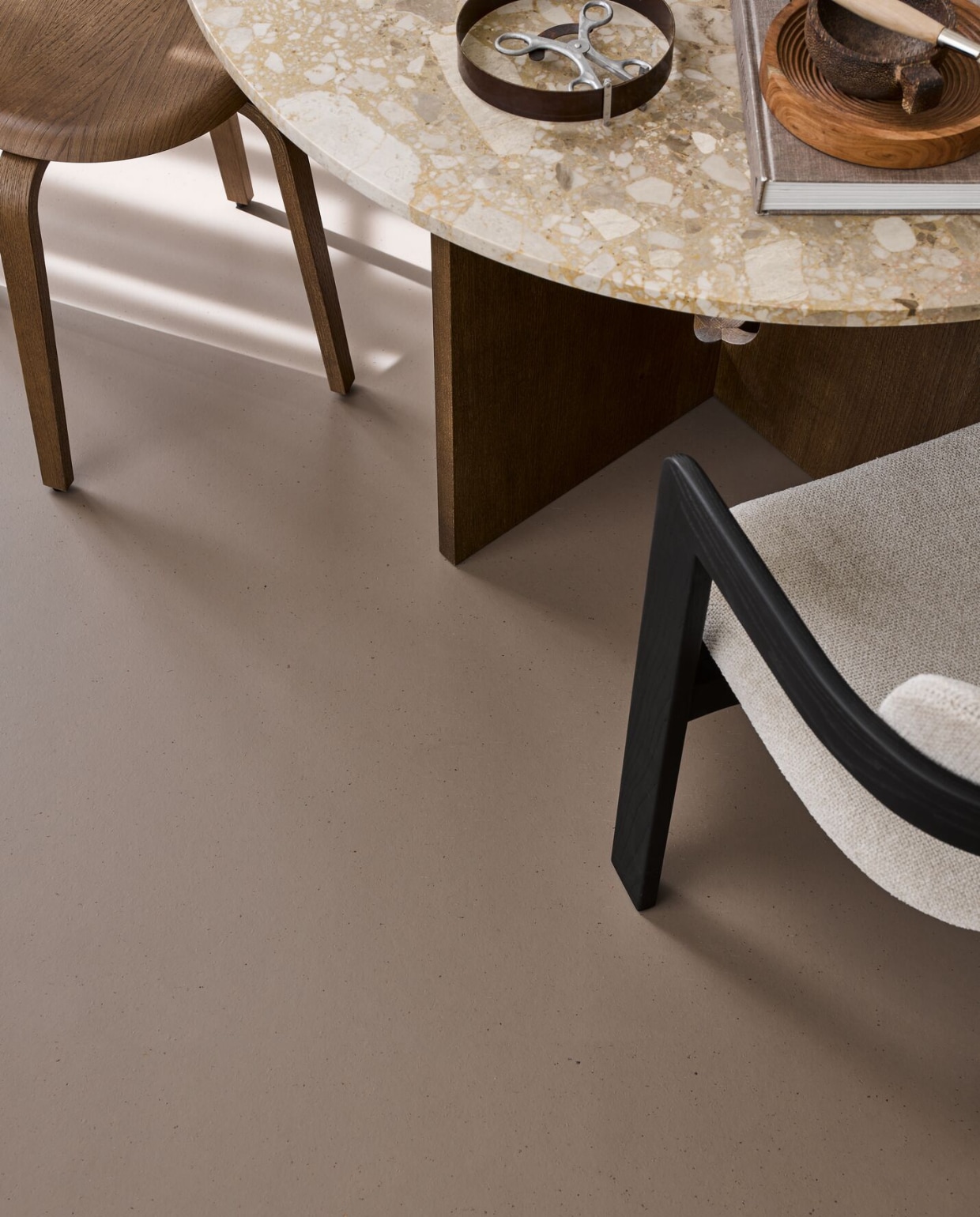 hebben deze marmoleum vloer met de looks en smaak van chocola