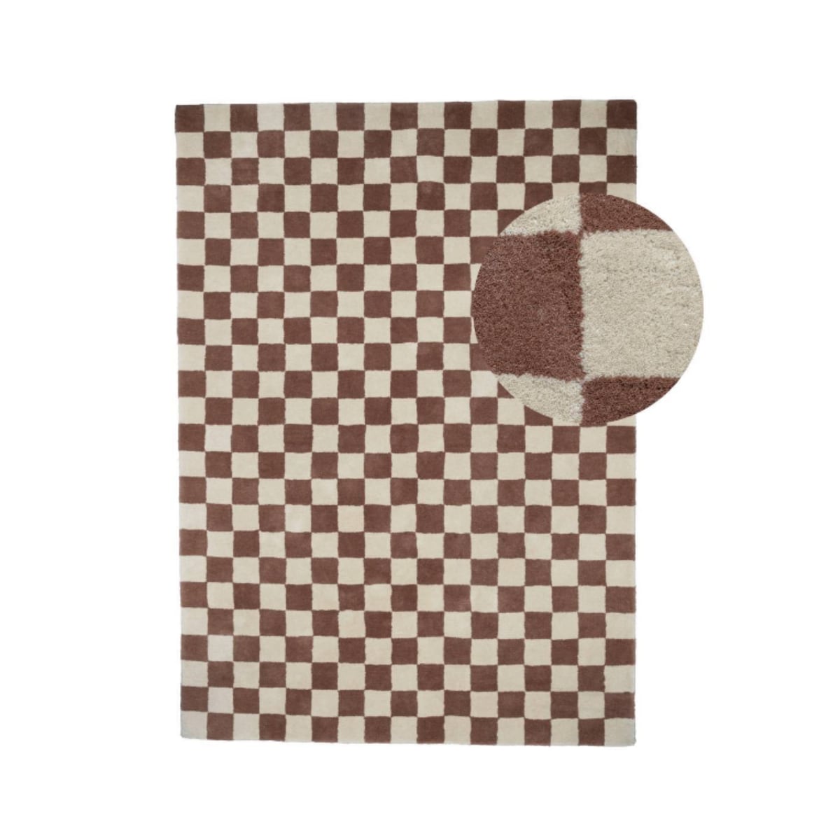 by fonq check vloerkleed 170 x 240 cm - chocolate vtwonen