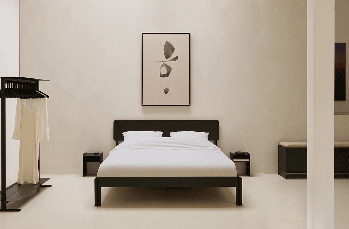 Metalen bedframe 03 van Robuust Amsterdam in de kleur zwart Metalen bedframe 03 van Robuust Amsterdam in de kleur zwart