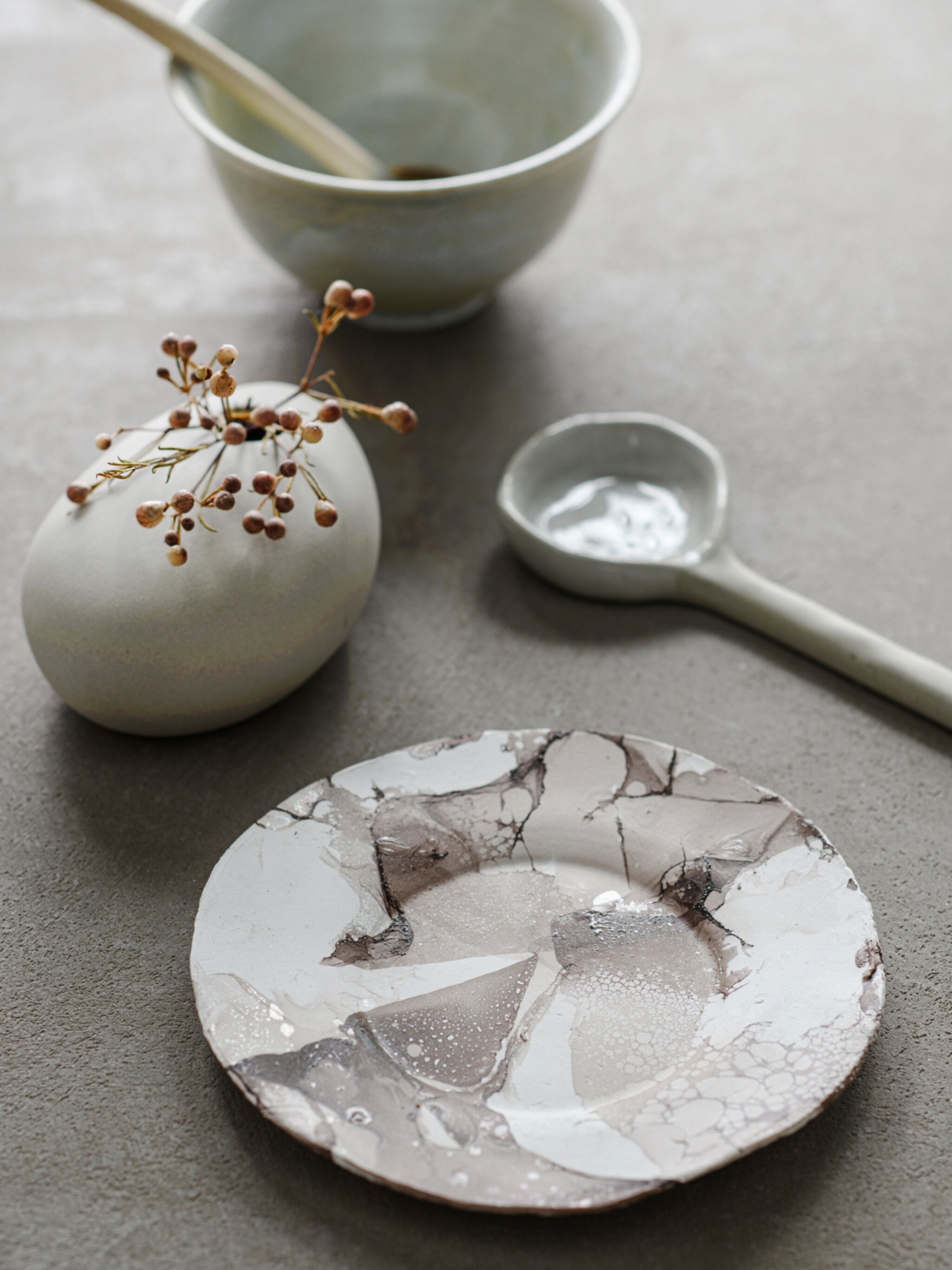 diy bord met marmerlook