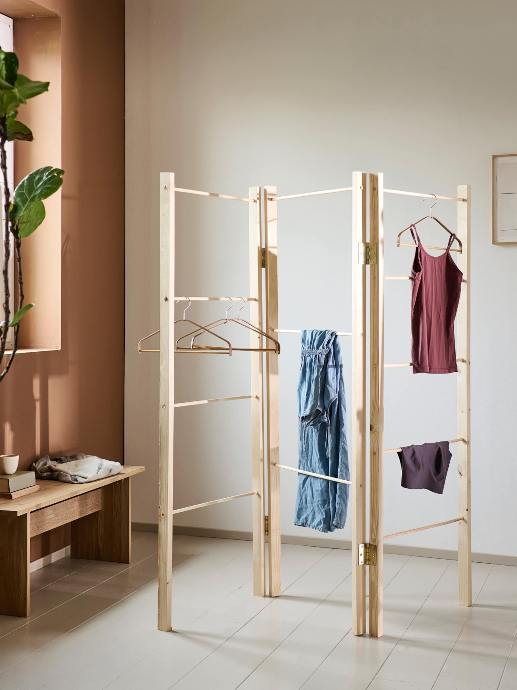 dit diy droogrek is de ideale hangplek voor je kleren