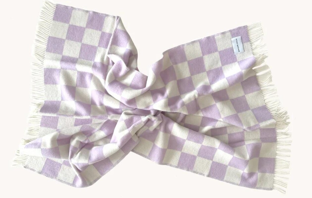 Checkerboard Plaid Lila Wit Maison Deux