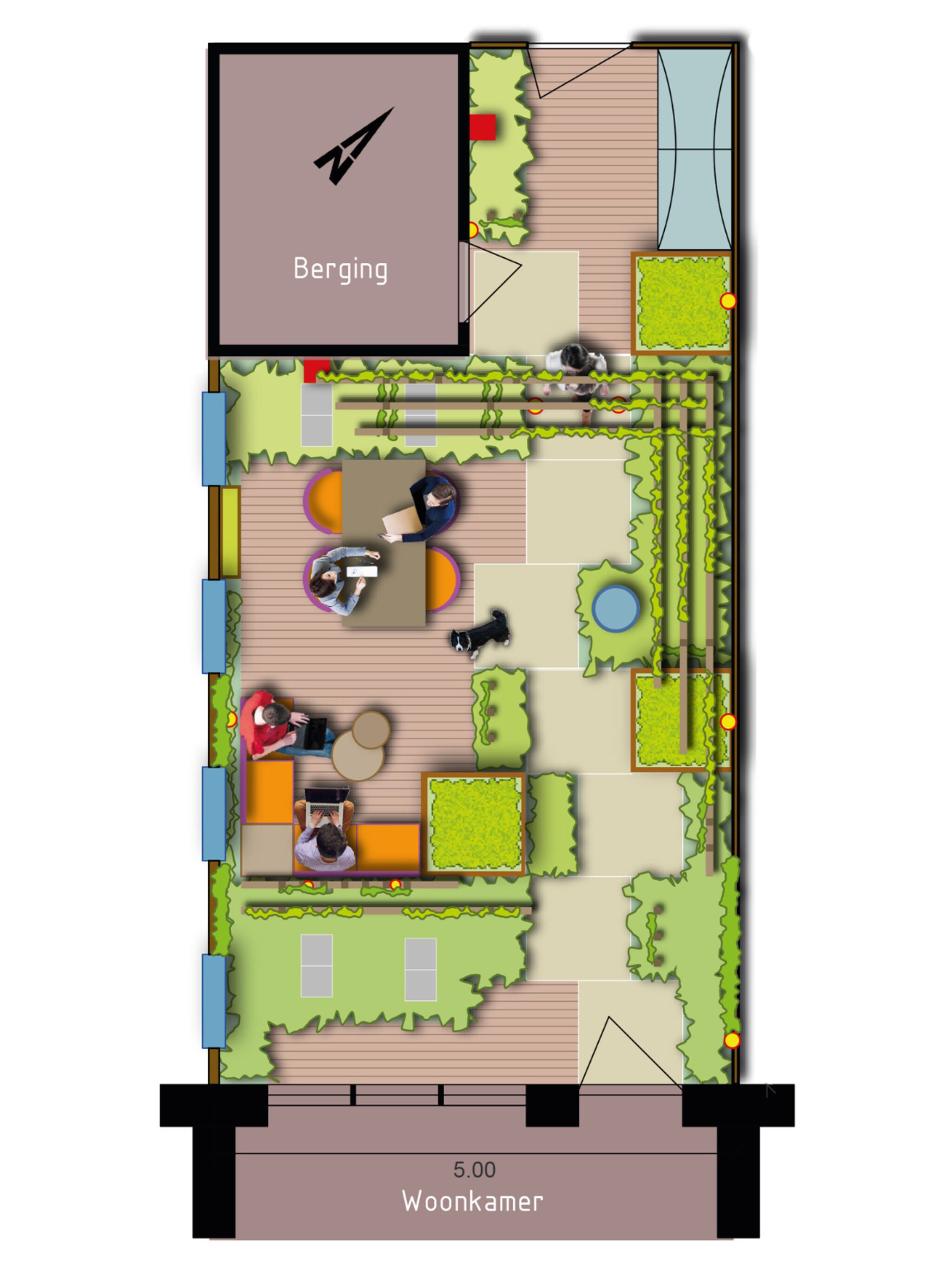 duurzaam tuinontwerp een plukbare eetbare stadstuin die de hoogte in gaat