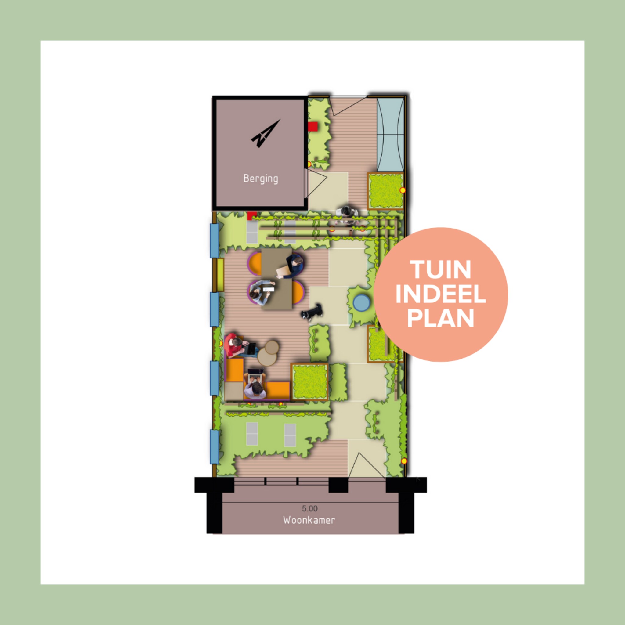Duurzaam tuinonterp van een stadstuin