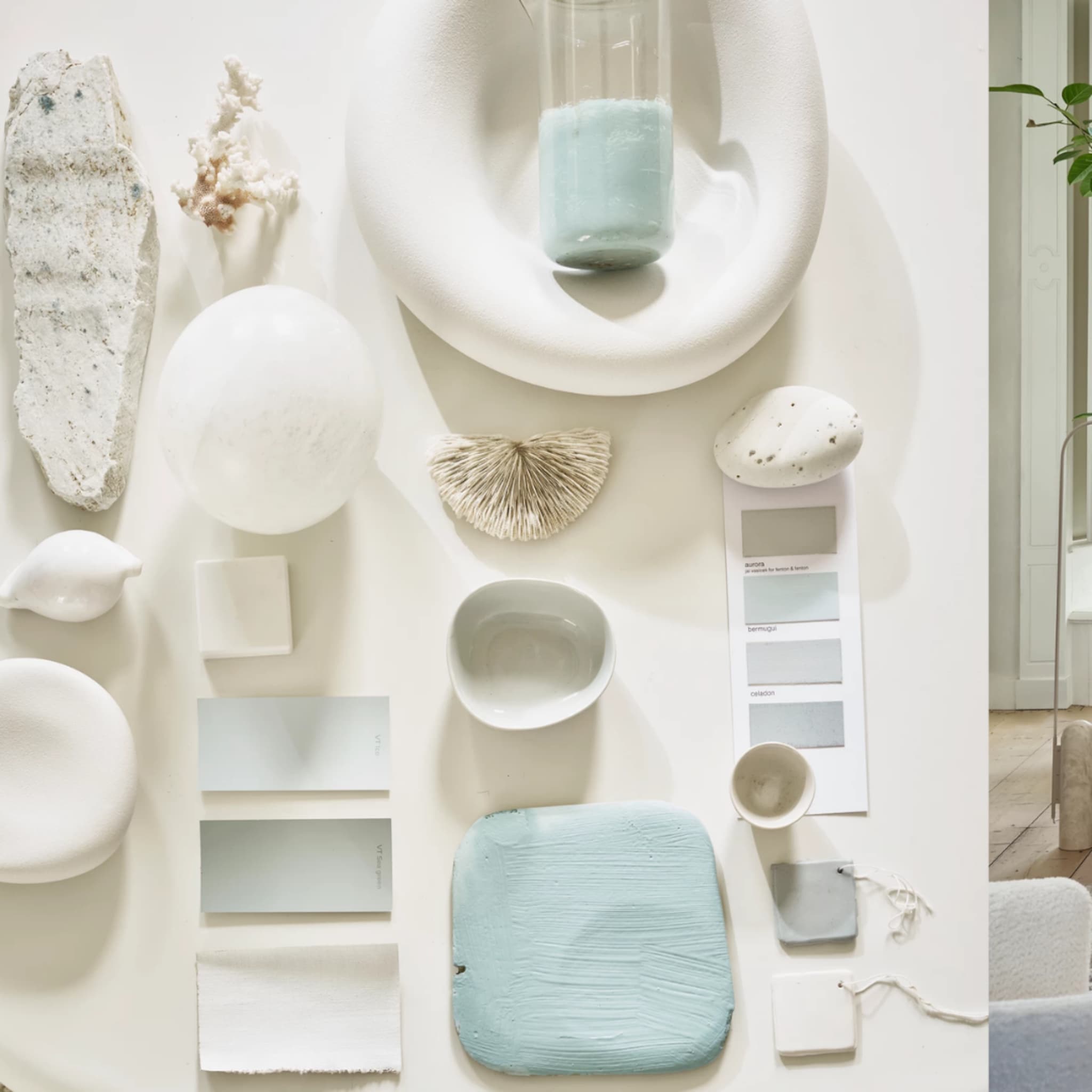 Moodboard lichtblauw en wit