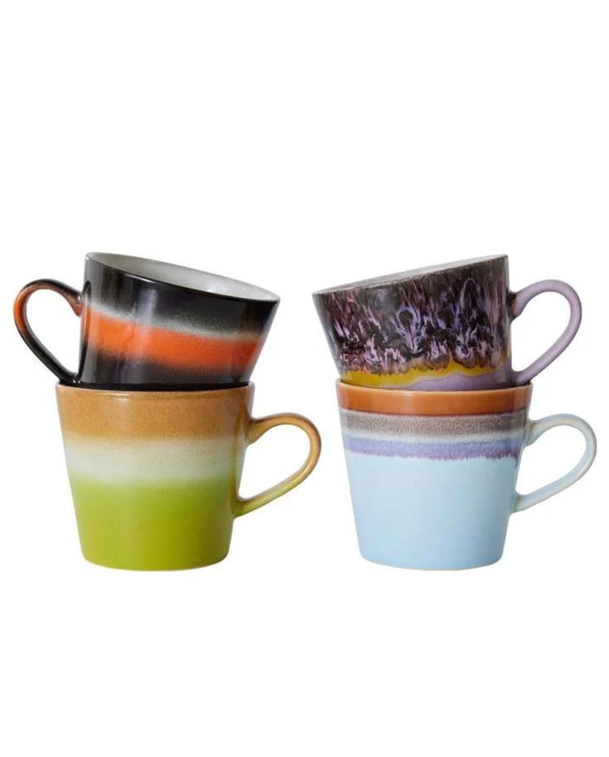 hkliving 70's cappuccinomok 0,3 l - set van 4 -solid vtwonen by fonQ