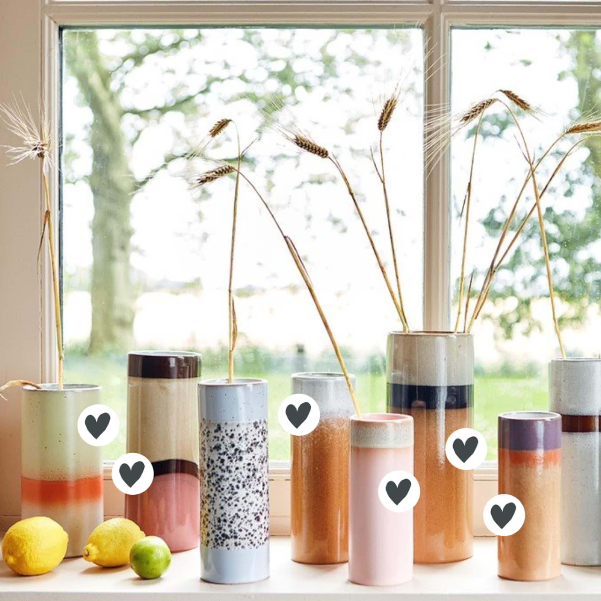 Verschillende kleuren vaasjes