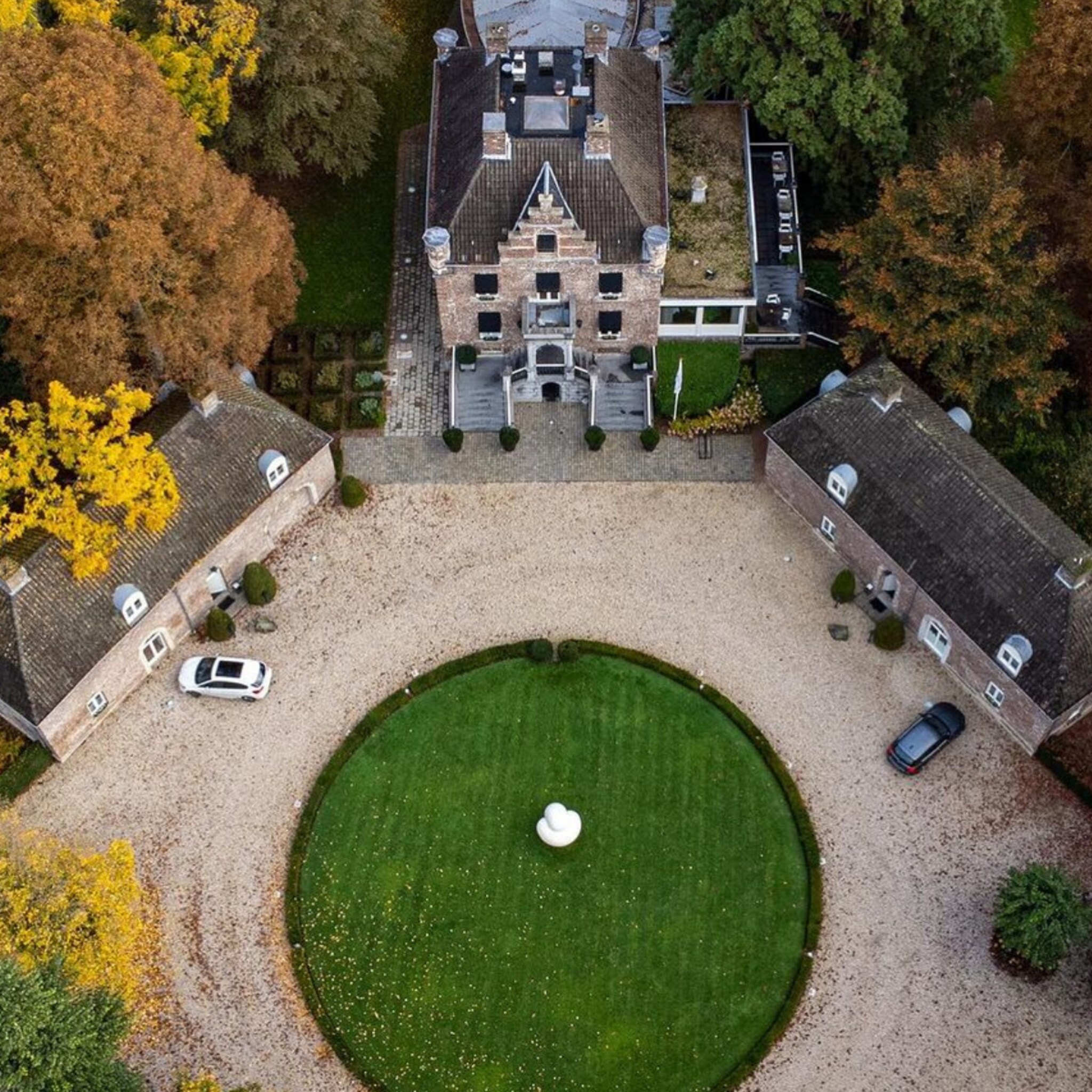 Drone perspectief van hotel