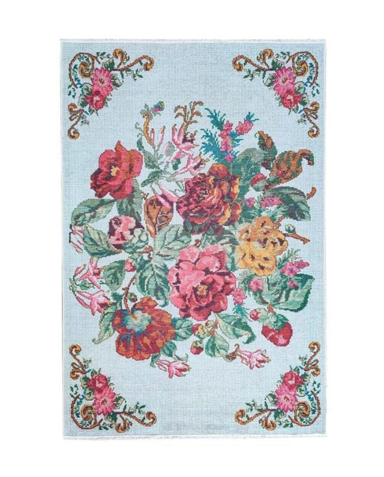 flycarpets adrasos vintage gebloemd vloerkleed -multi-wasbaar - vtwonen by fonQ vtwonen by fonQ