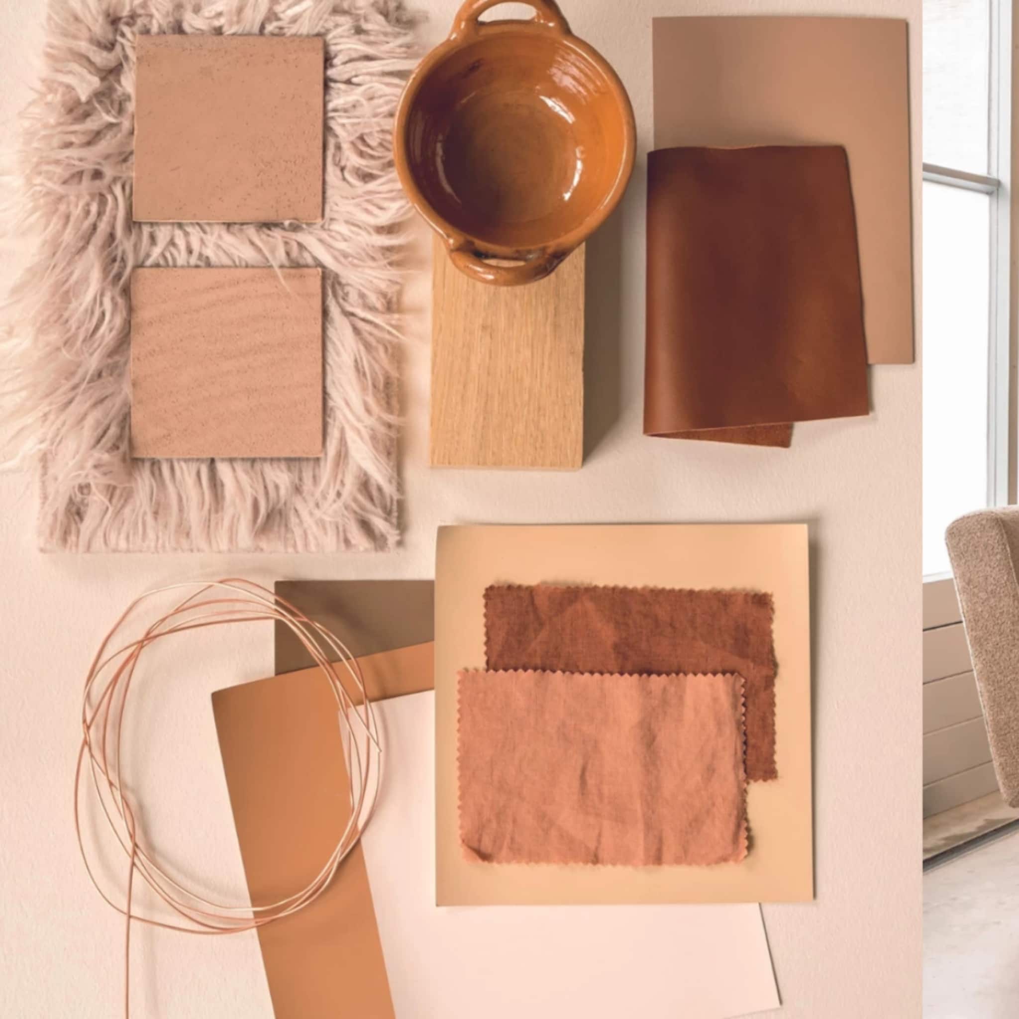 Moodboard met beige tinten