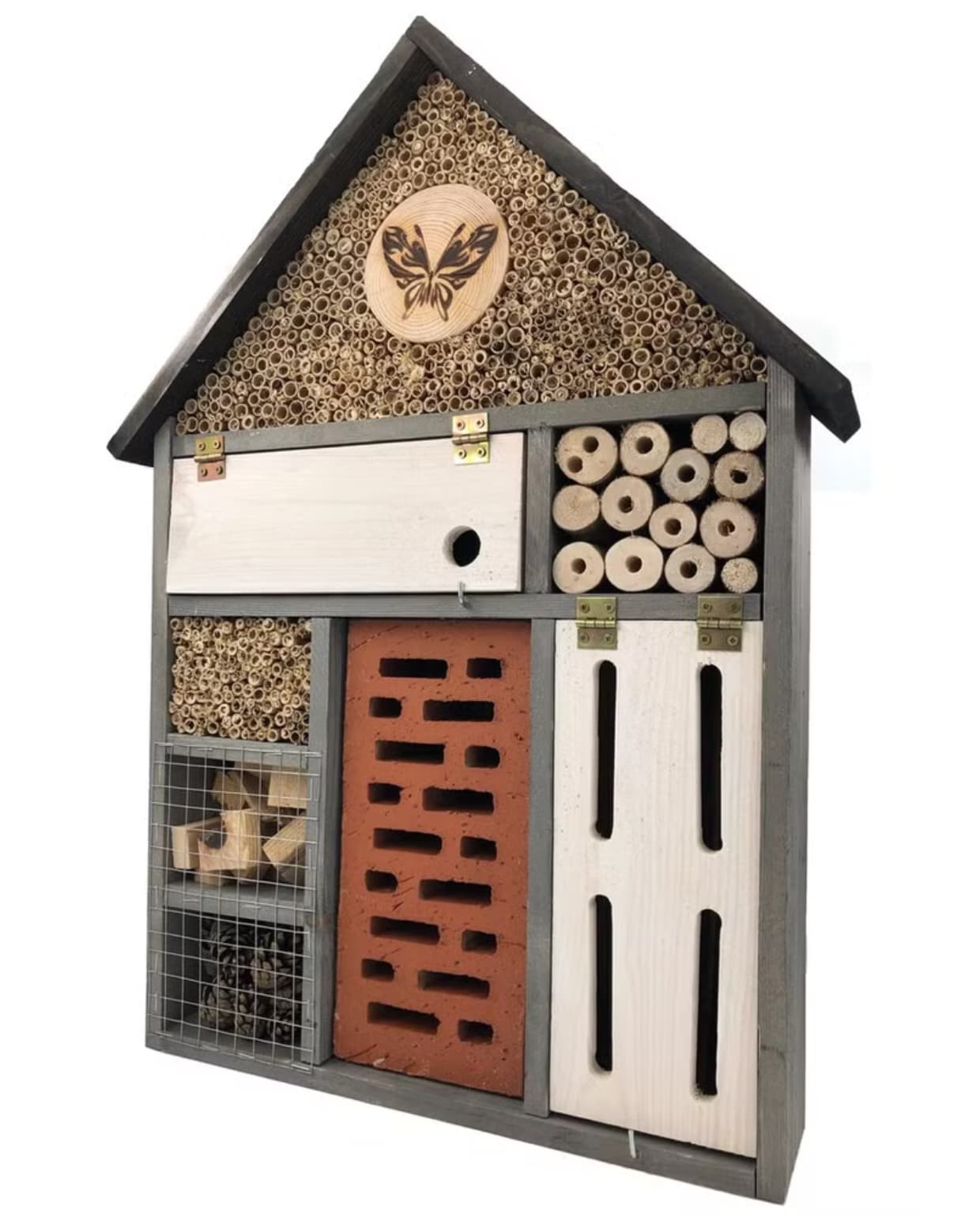 Insectenhotel 4 – Zwart/Grijs Vogelhuisjes.nl