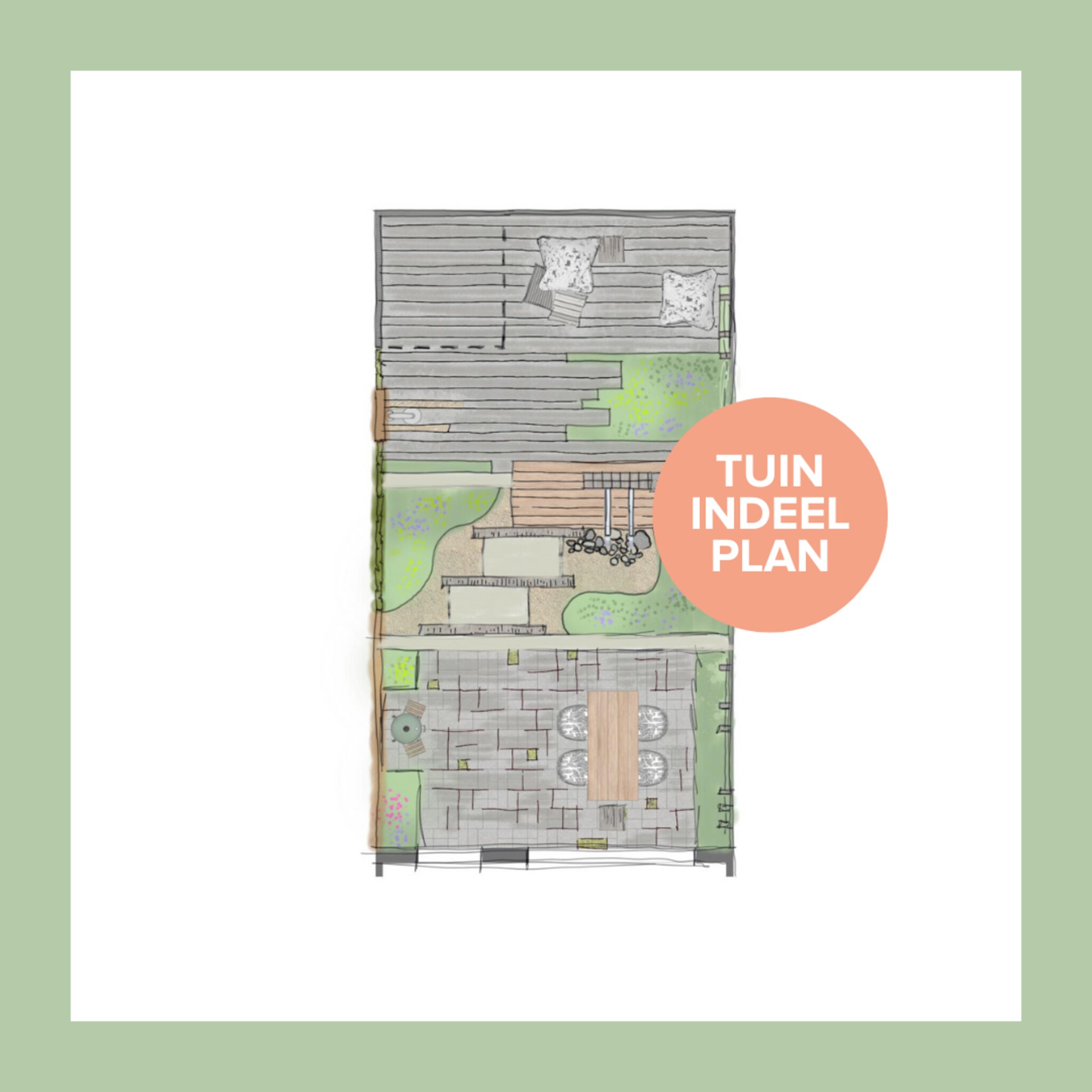 Tuinontwerp met veel planten