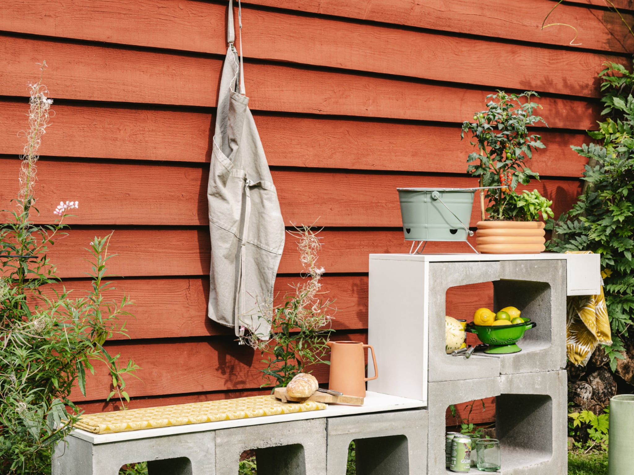 diy stoere opbergbank buiten
