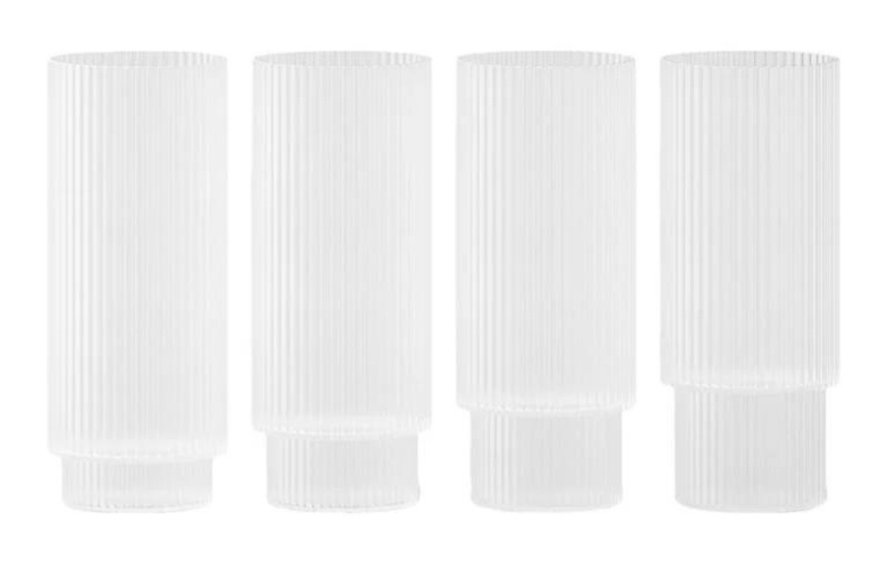 ferm living ripple longdrinkglazen - 4 st. - frosted vtwonen by fonQ