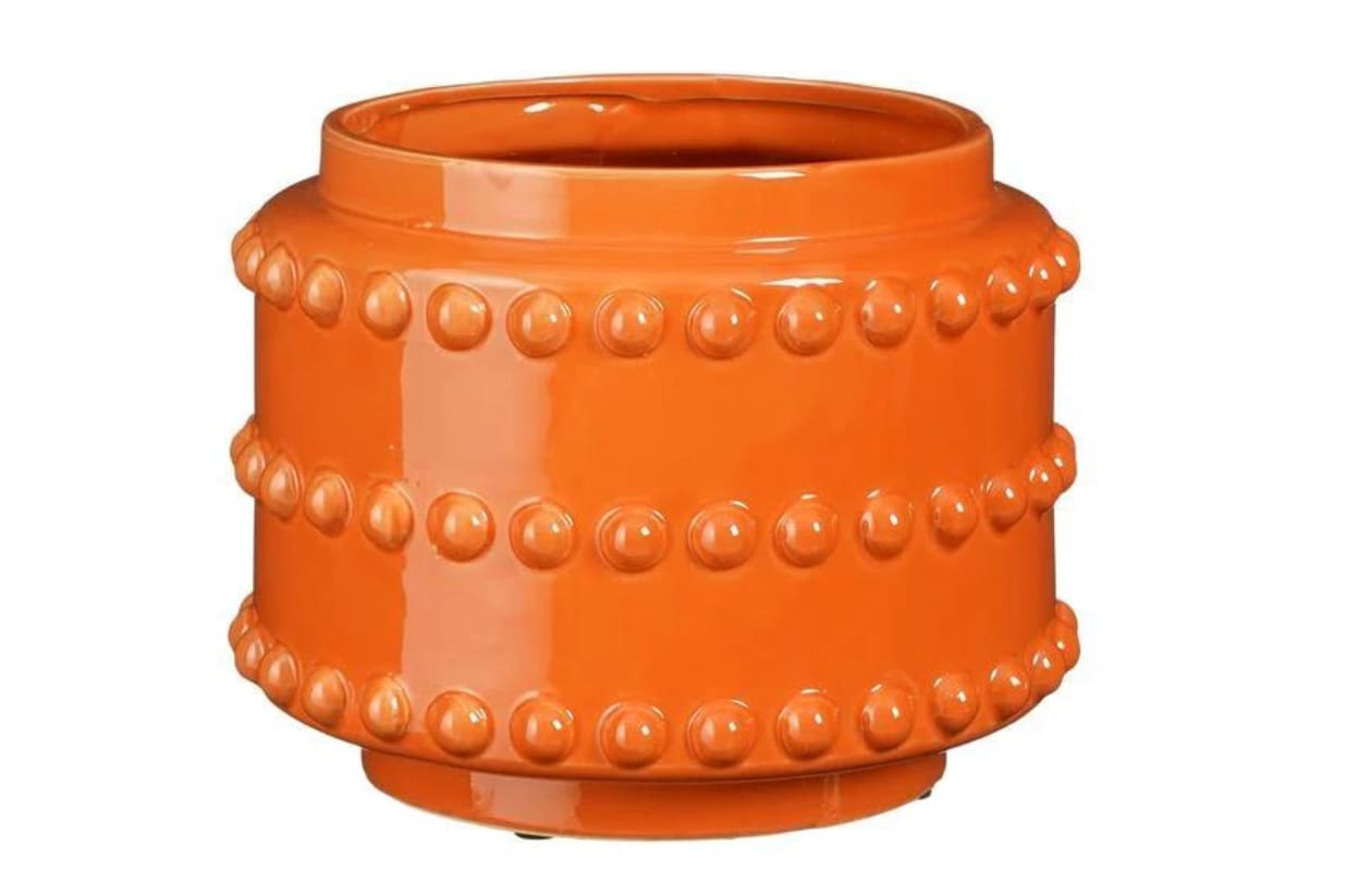mica decorations boaz bloempot - h19 x ø22 cm - keramiek - oranje vtwonen by fonQ