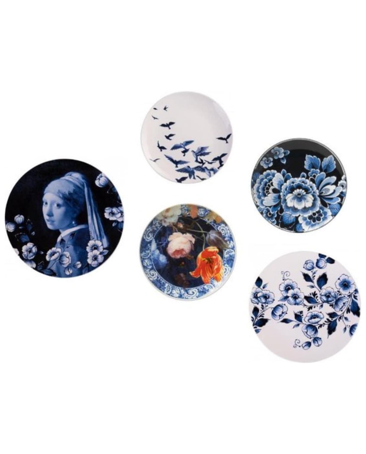 Heinen Delfts Blauw | Wandbord set van 5 Heinen Delfts Blauw