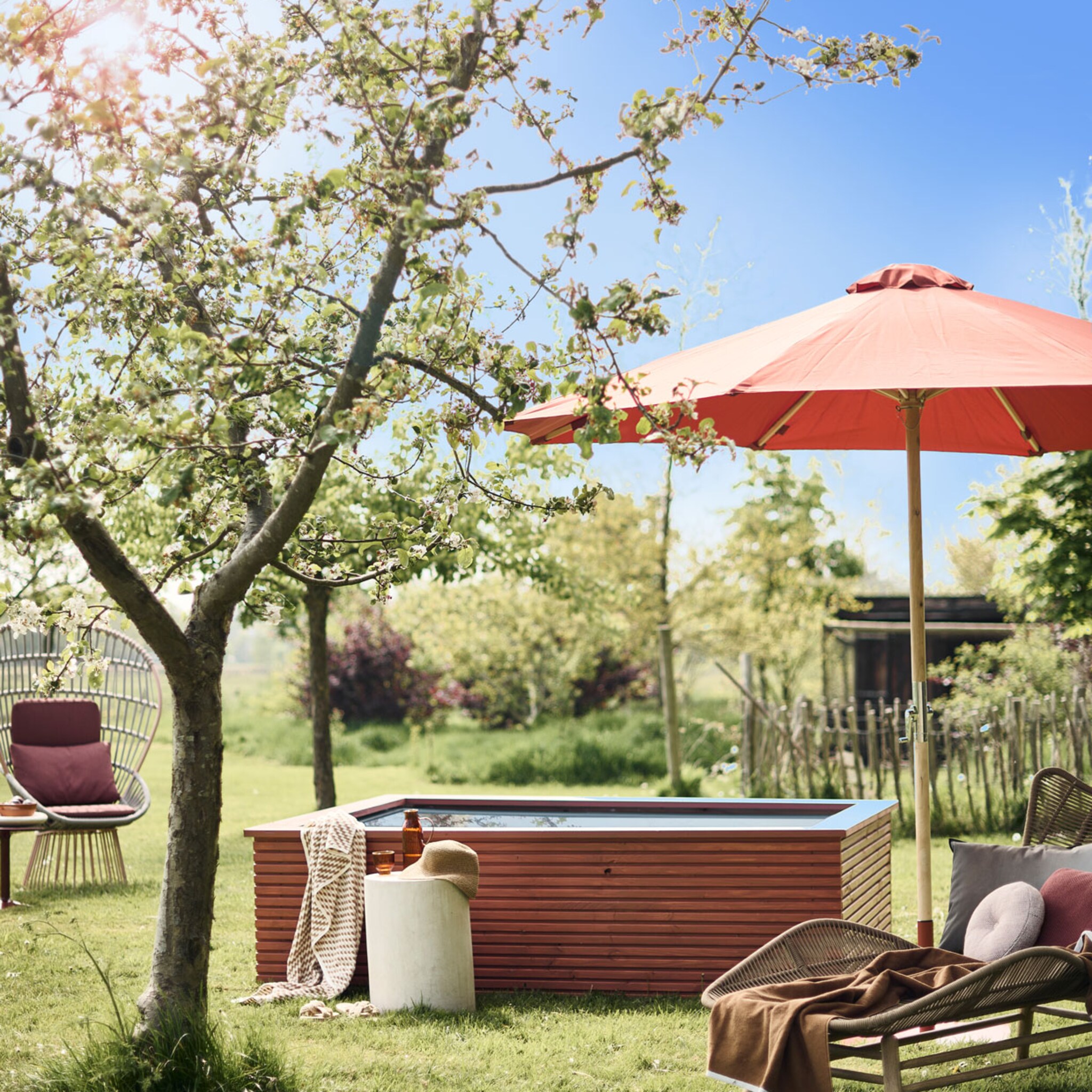 DIY zwembadombouw van hout