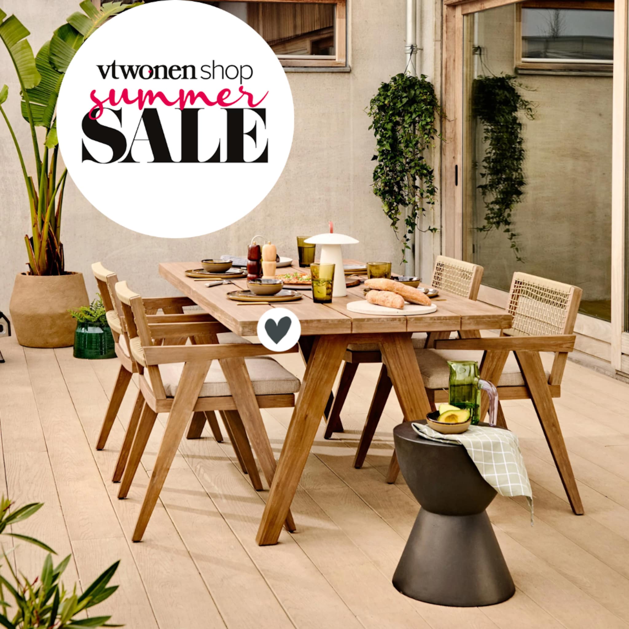 Tuinset met vier tuinstoelen
