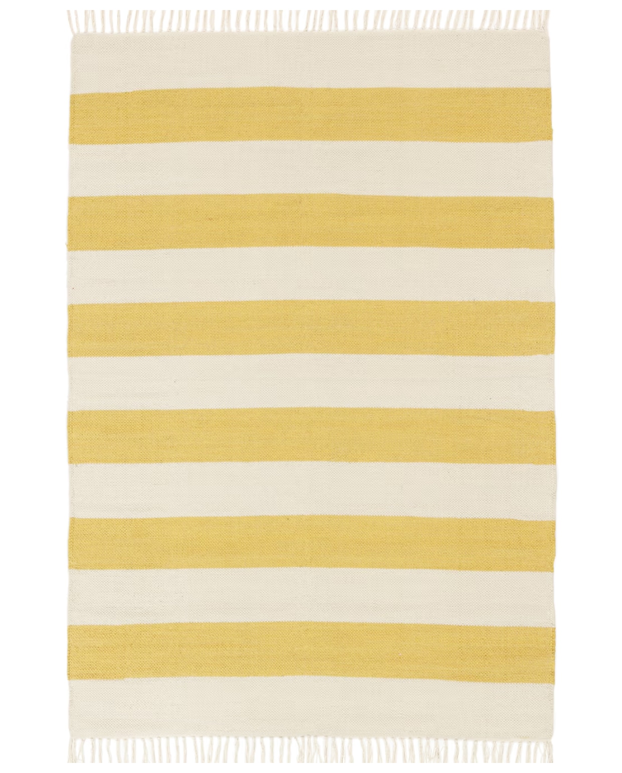 Rugvista EssentialCotton stripe - Geel Katoen Vloerkleed140 x 200 cm Rugvista