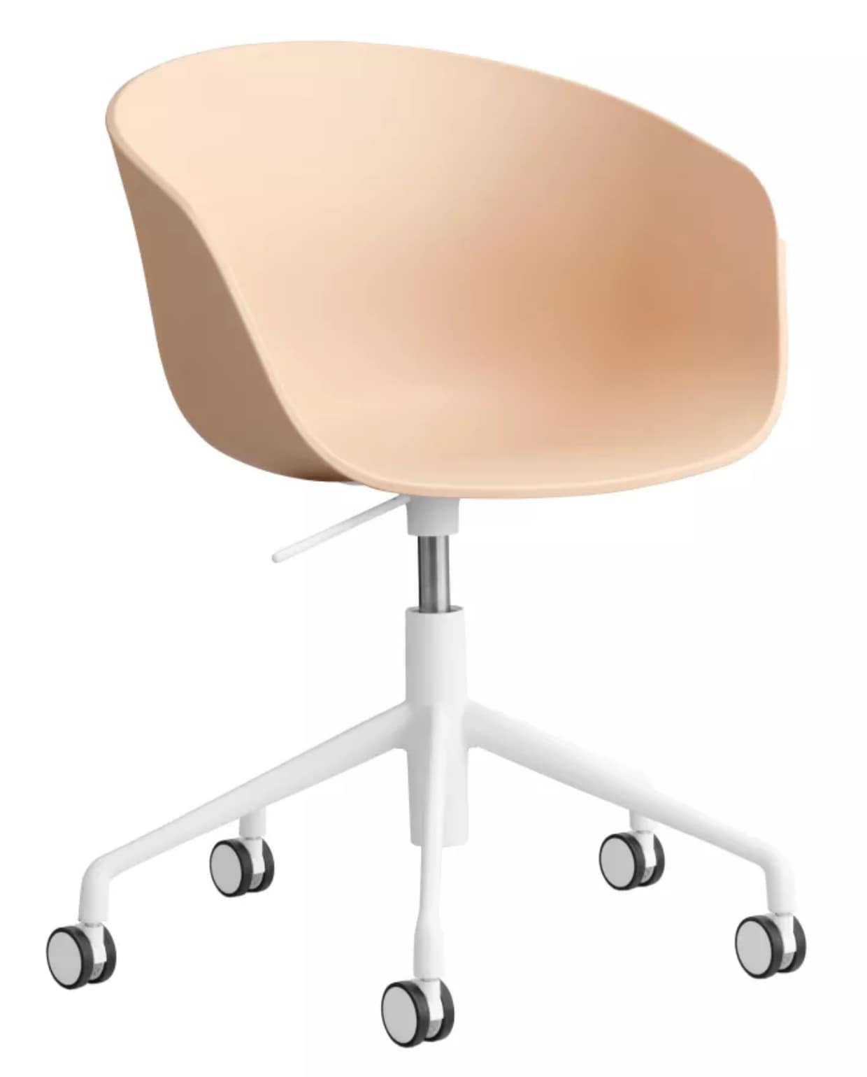 HayAAC52 bureaustoel in Pale Peach, zithoogte van 42,4 tot 55,4 cm. Flinders