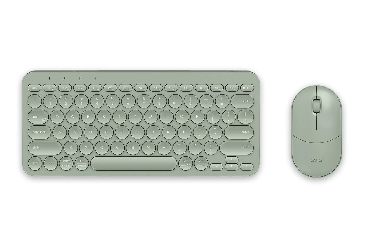 Groene draadloze QWERTY toetsenbord en muis set Aptiq