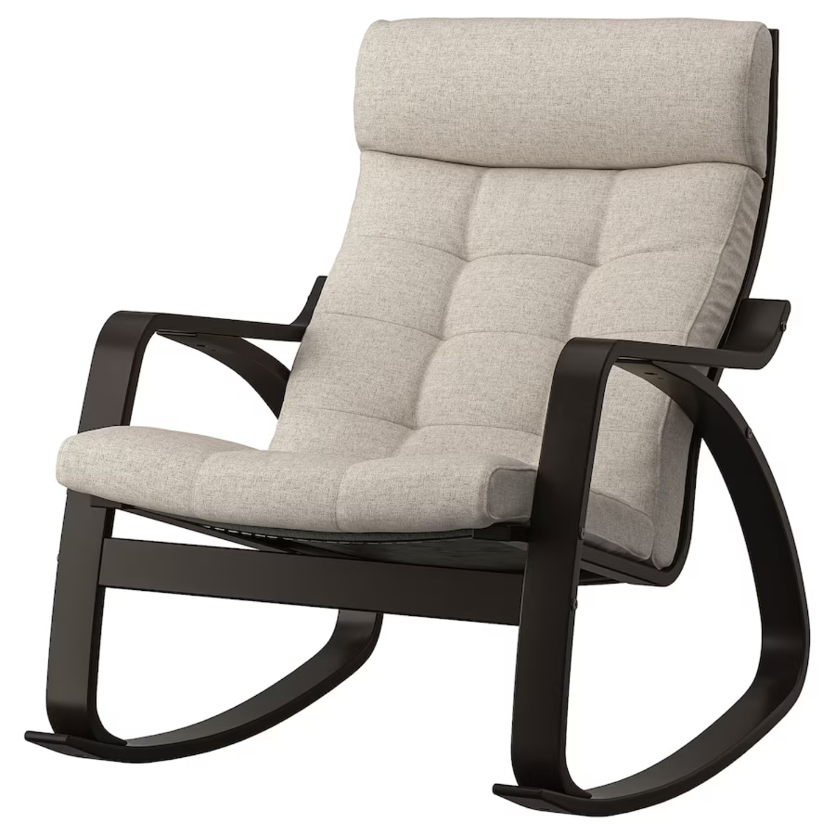 Schommelstoel Ikea POÄNG zwartbruin/Gunnared beige IKEA