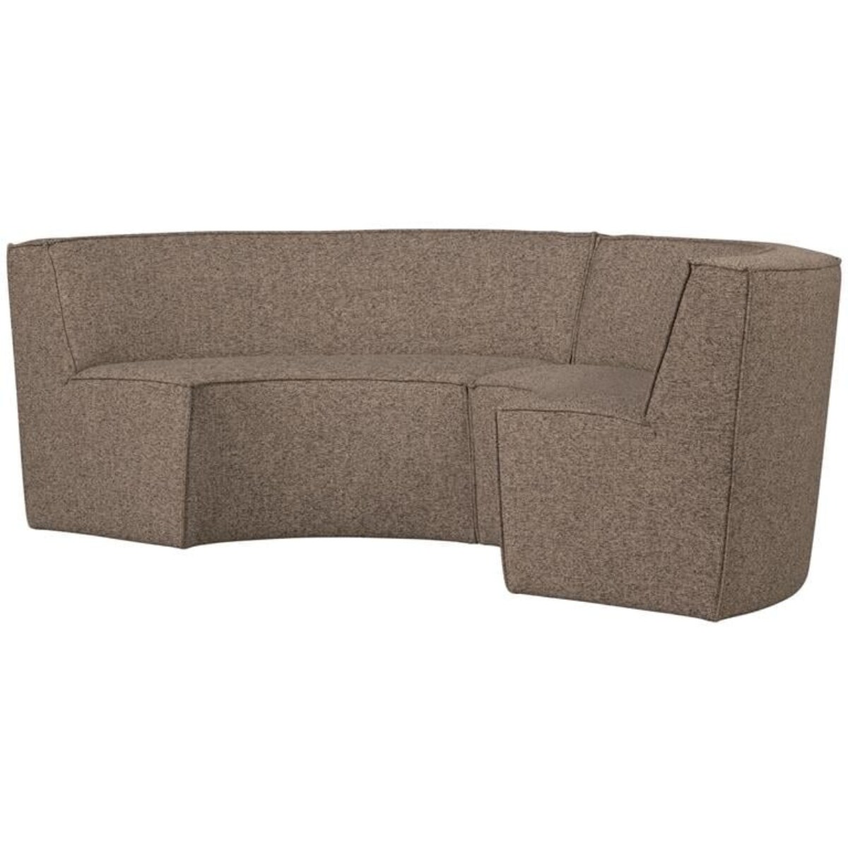 Basiclabel Europa 4-Zits Eetbank - Polyester - Bruin - 133x133x87 basiclabel