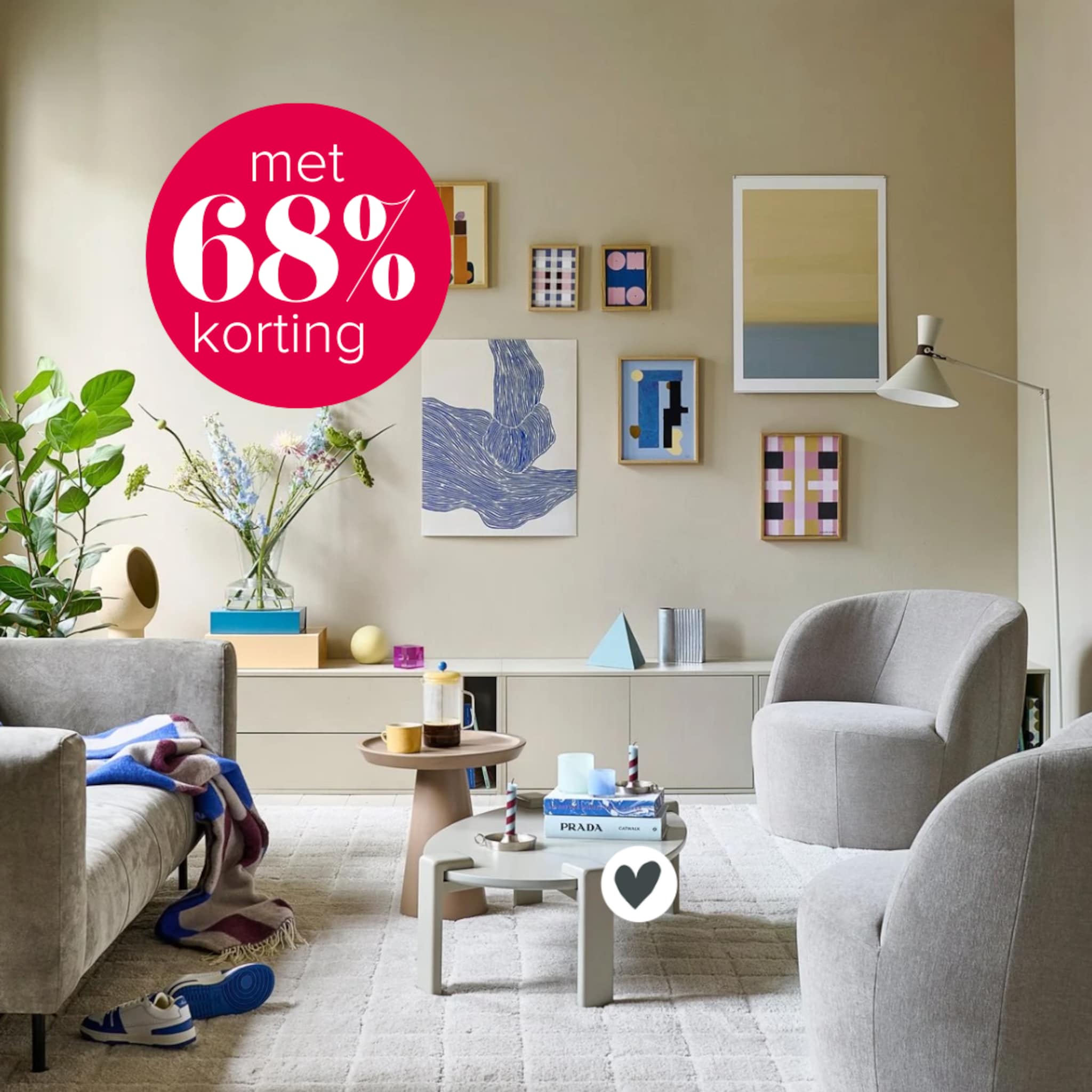 Woonkamer met een vtwonen salontafel