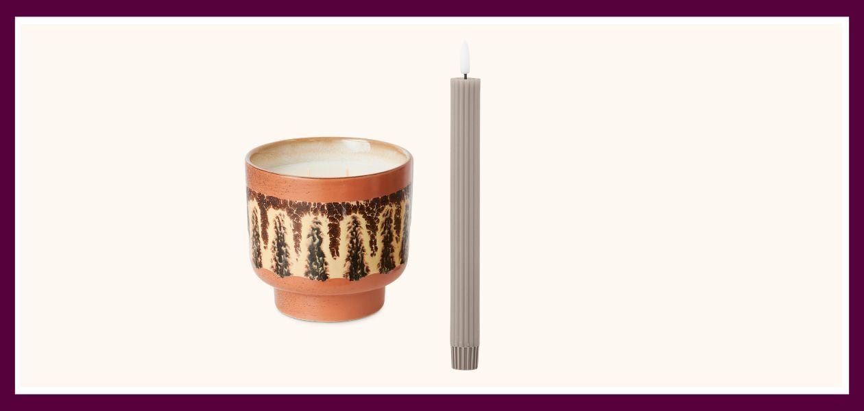 HKLiving 70s ceramics: scented candle Kyoto, Bloomingville - Ponza LED Candles - Nature - Parafin HKLiving, Bloomingville