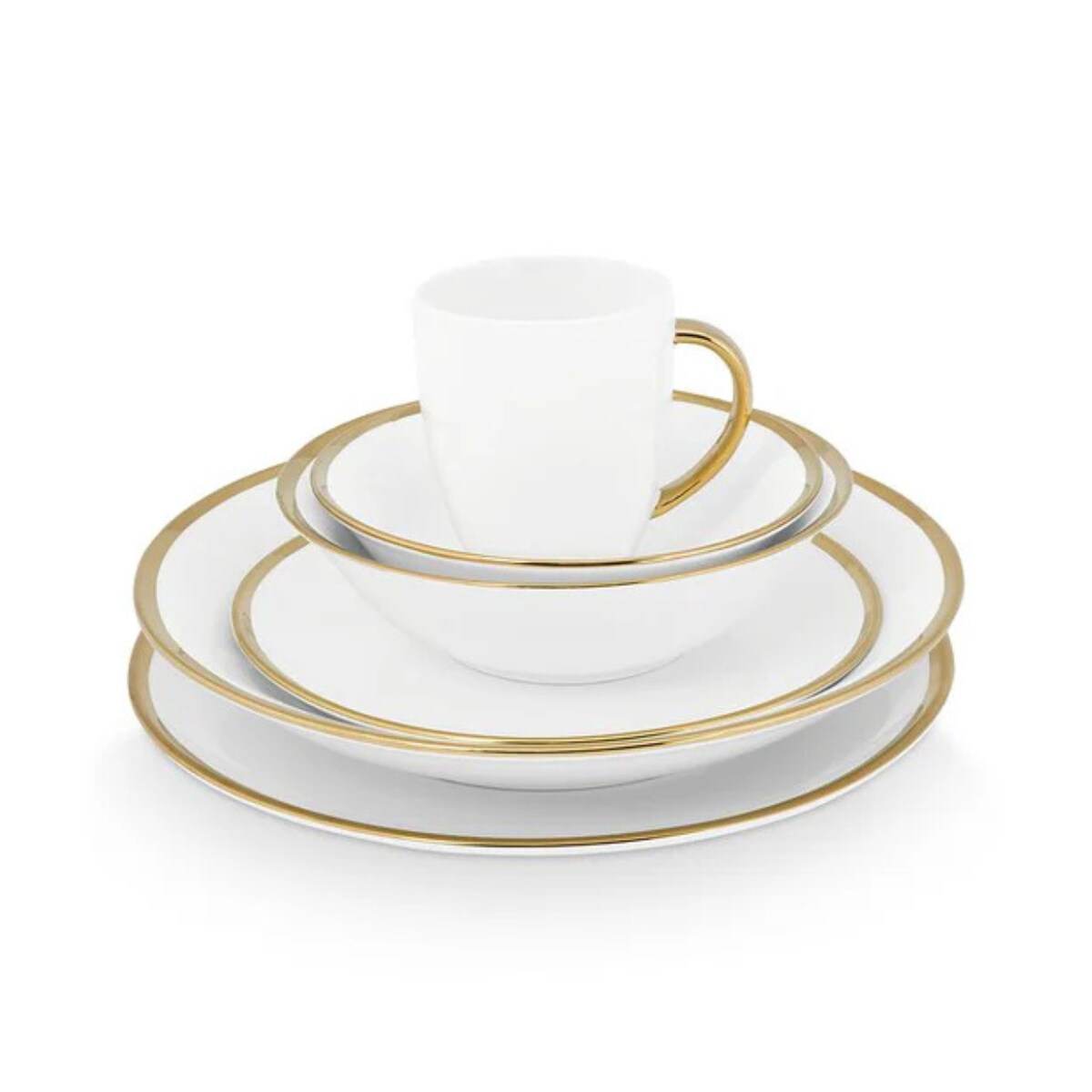 vtwonen Serviesset - Wit/Goud - Porselein - 36-Delig vtwonen shop