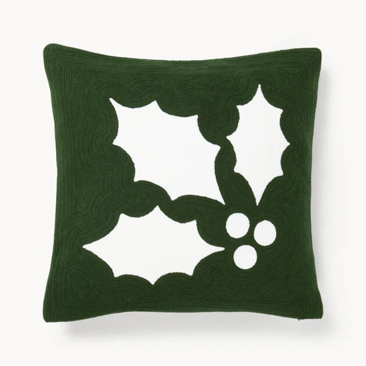 Geborduurde kussenhoes Elysia met hulstmotief, Westwing Collection Westwing Collection