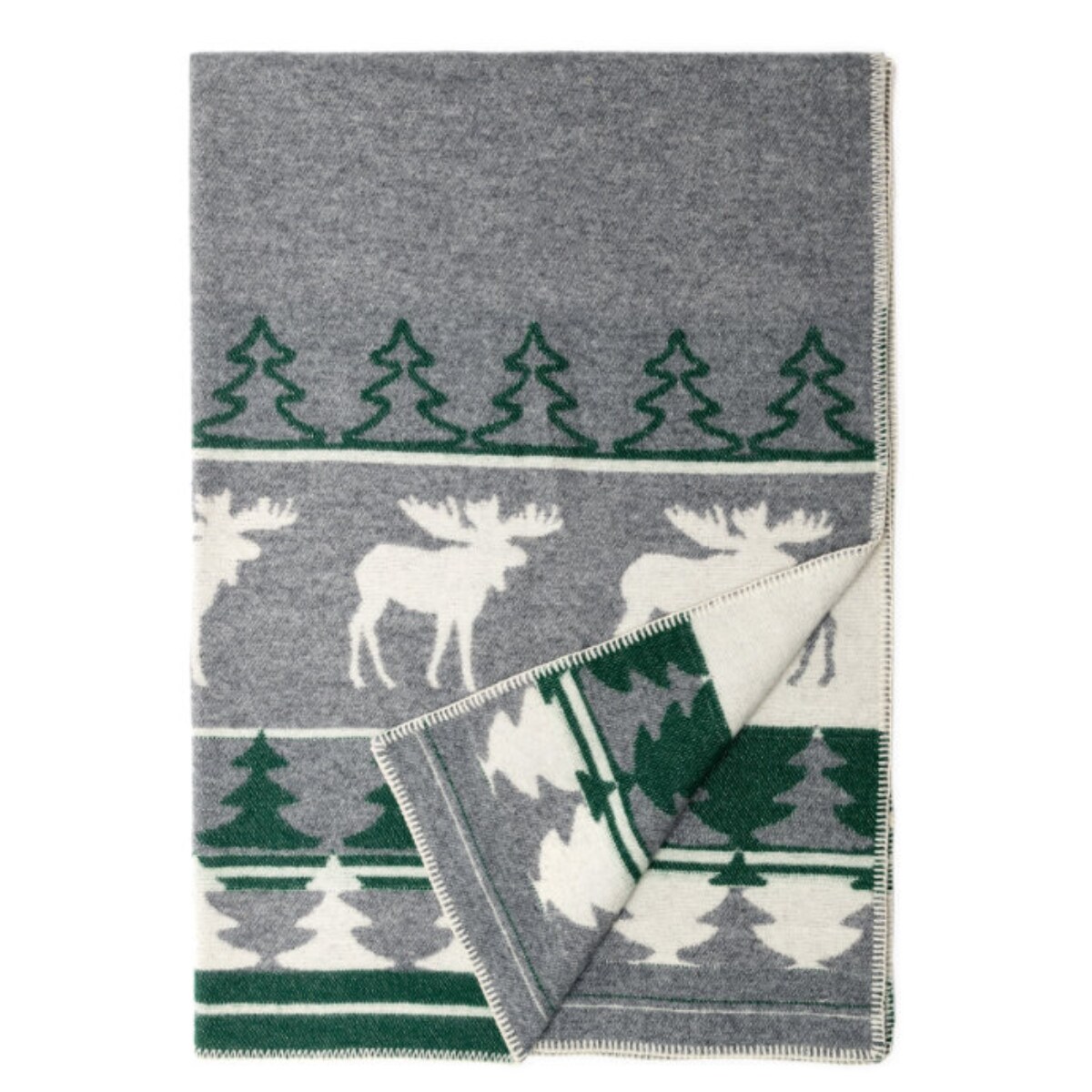 WOOOL Deken – REINDEER LUX (Grijs Groen) WOOOL