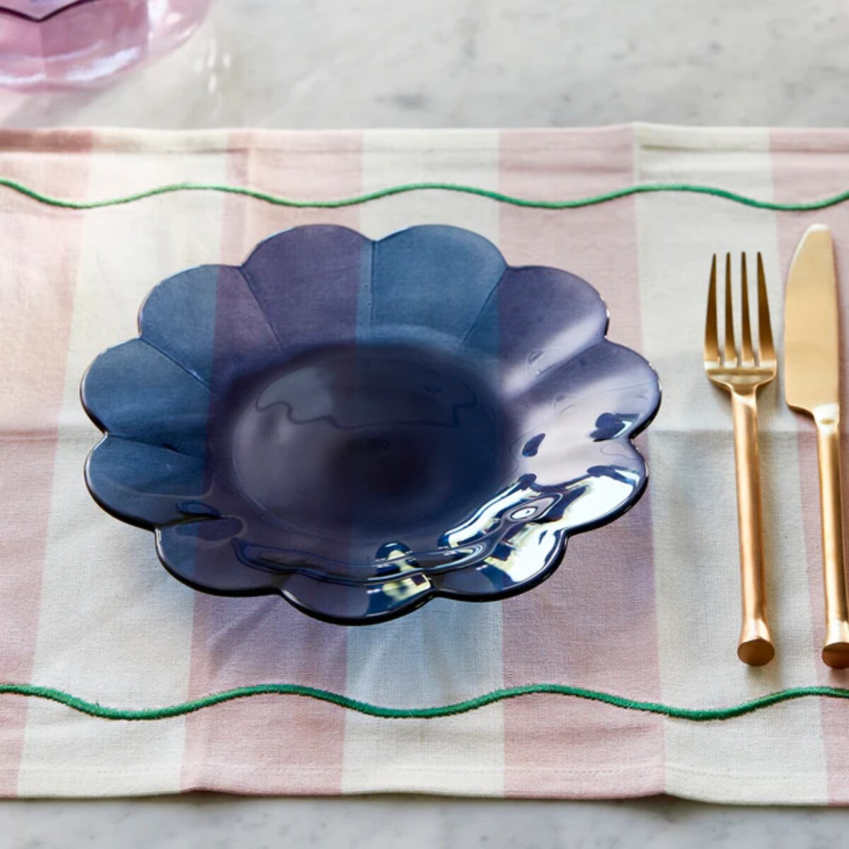 Rivièra Maison Toulouse Plate blue - Glas - Blauw Rivièra Maison