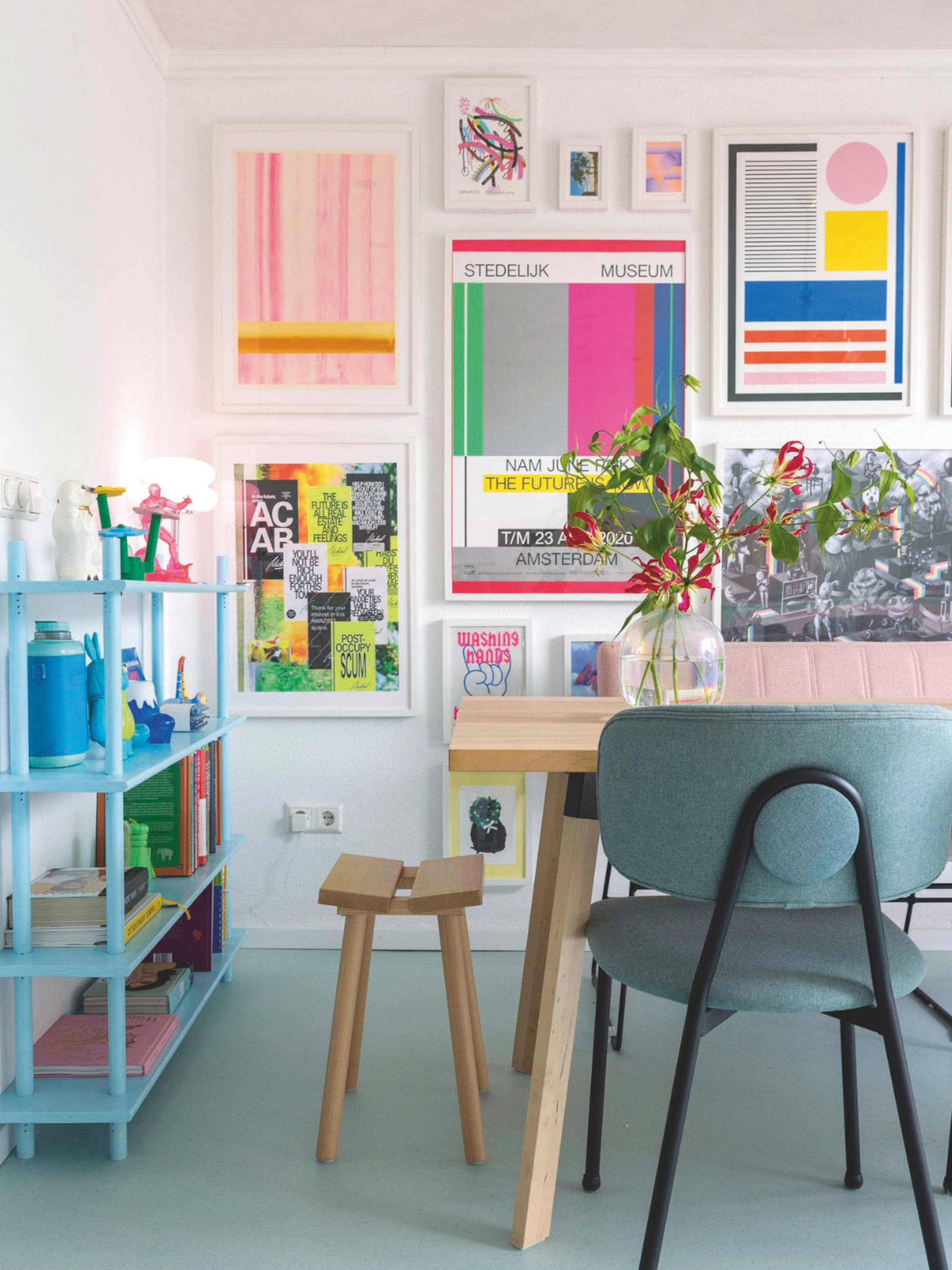 zomerse posters vrolijke kleuren muur