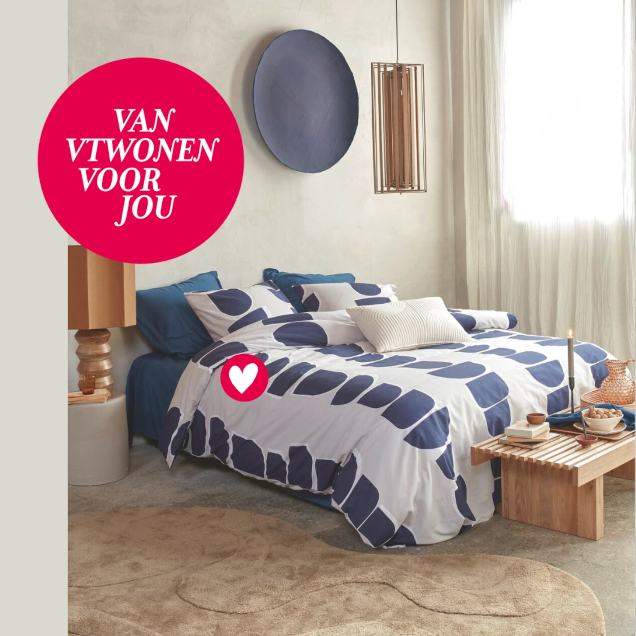 Blauw dekbedovertrek van vtwonen