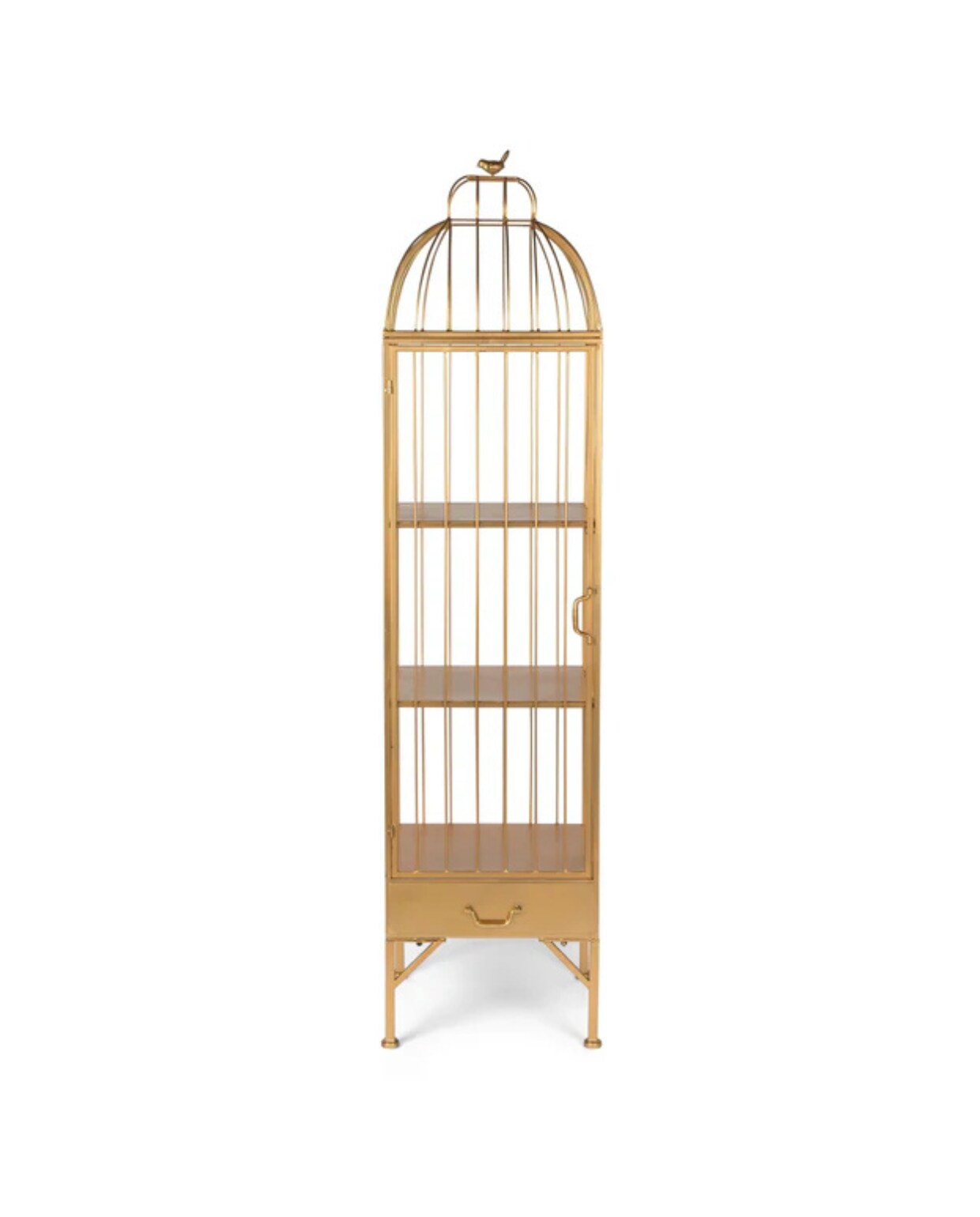 IJzeren vitrinekast Unlock Me van Bold Monkey, 42x41,5x168 cm (bxdxh) € 529,- (shop.vtwonen.nl). vtwonen