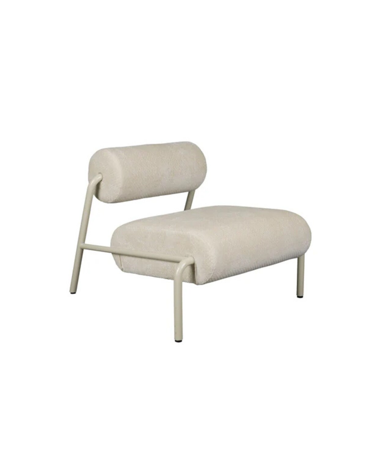 Loungestoel Lekima van Zuiver, metaal en stof, 93x87x70 cm (lxbxh) € 699,- (shop.vtwonen.nl). vtwonen