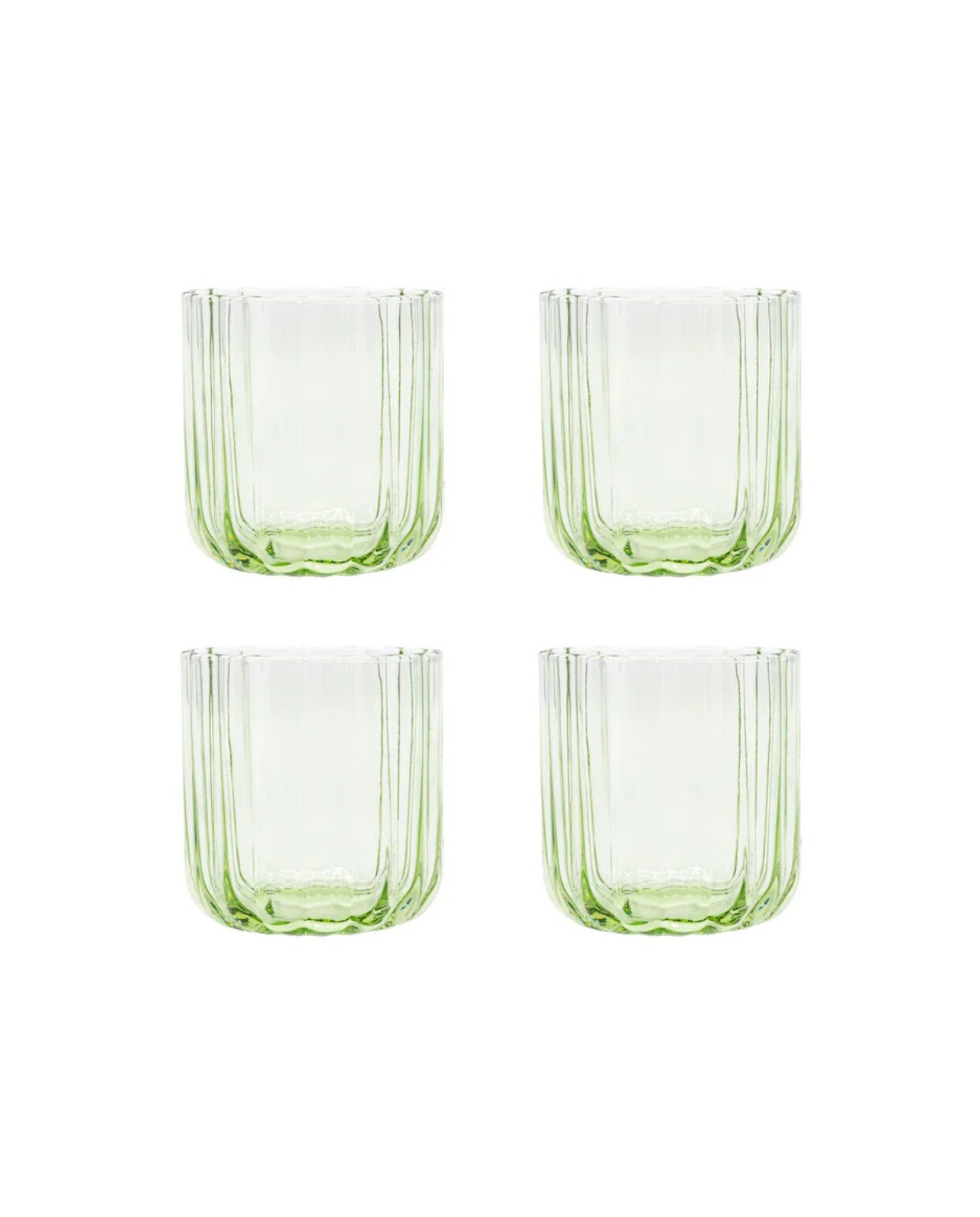 Glazen tumbler Gaia van Brût Homeware, set van 4 € 41,- (shop.vtwonen.nl). Brût Homeware