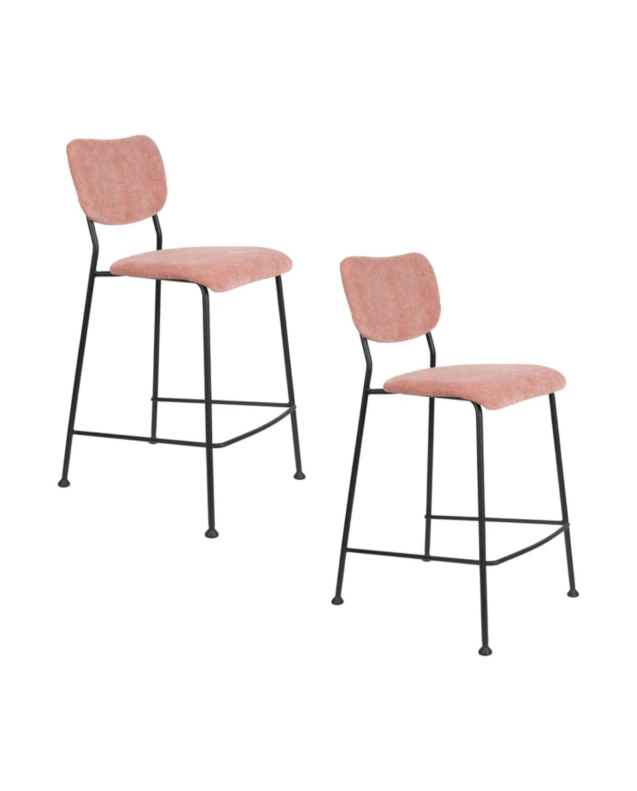 Shop op shop.vtwonen.nl: barkruk Benson van Zuiver, metaal en stof, set van 2 € 558. Zuiver