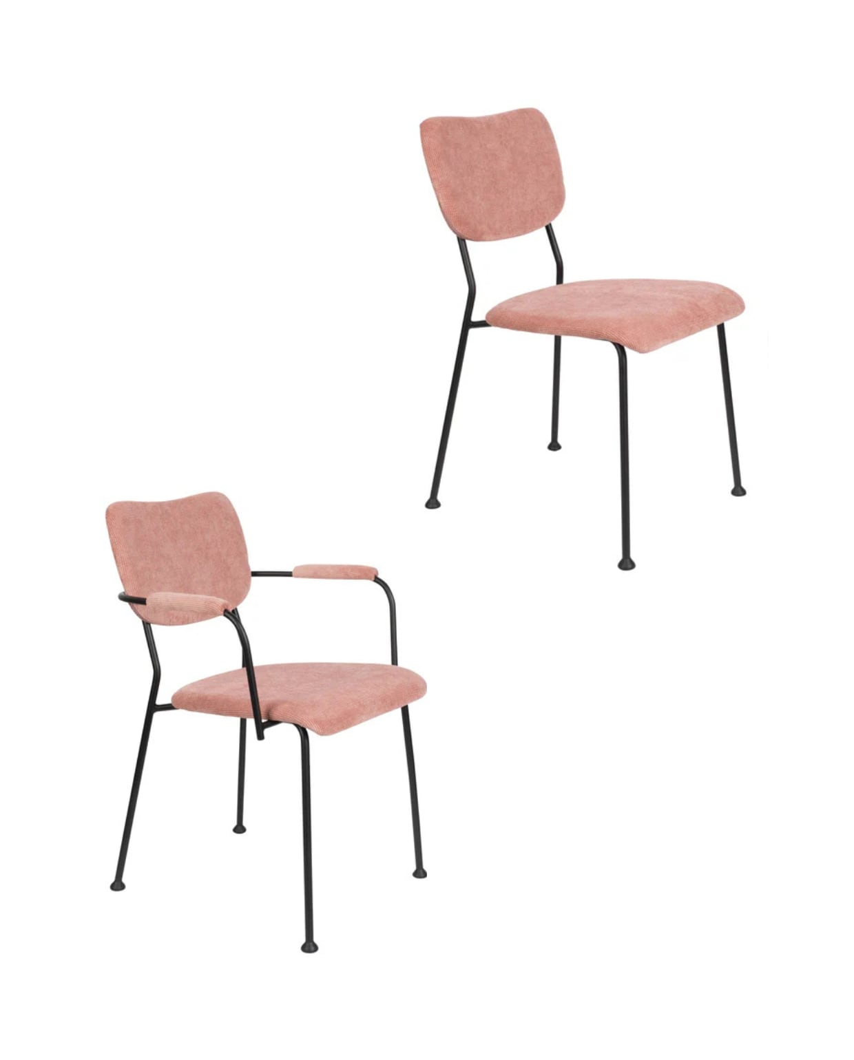 Shop op shop.vtwonen.nl: eetkamerstoelen Benson van Zuiver, met of zonder armleuning, set van 2 vanaf € 498,-. Zuiver