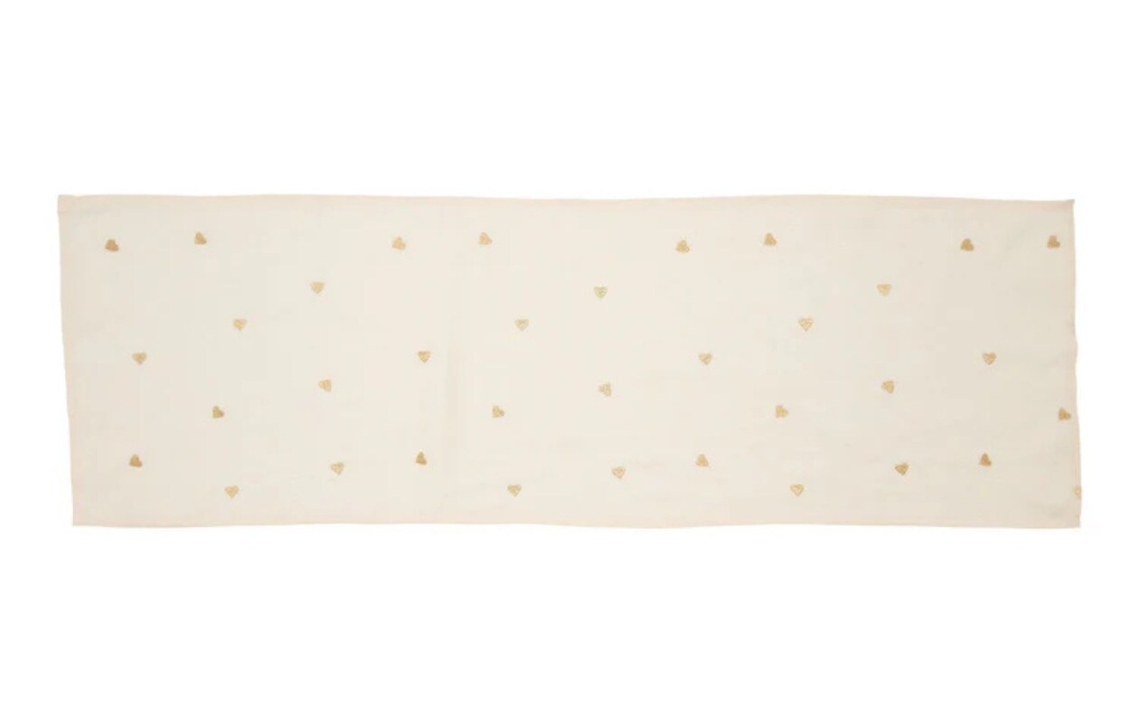 Return to Sender Tafelloper 45 x 145 cm gouden hartjes- 100% linnen vtwonen shop | Return to Sender