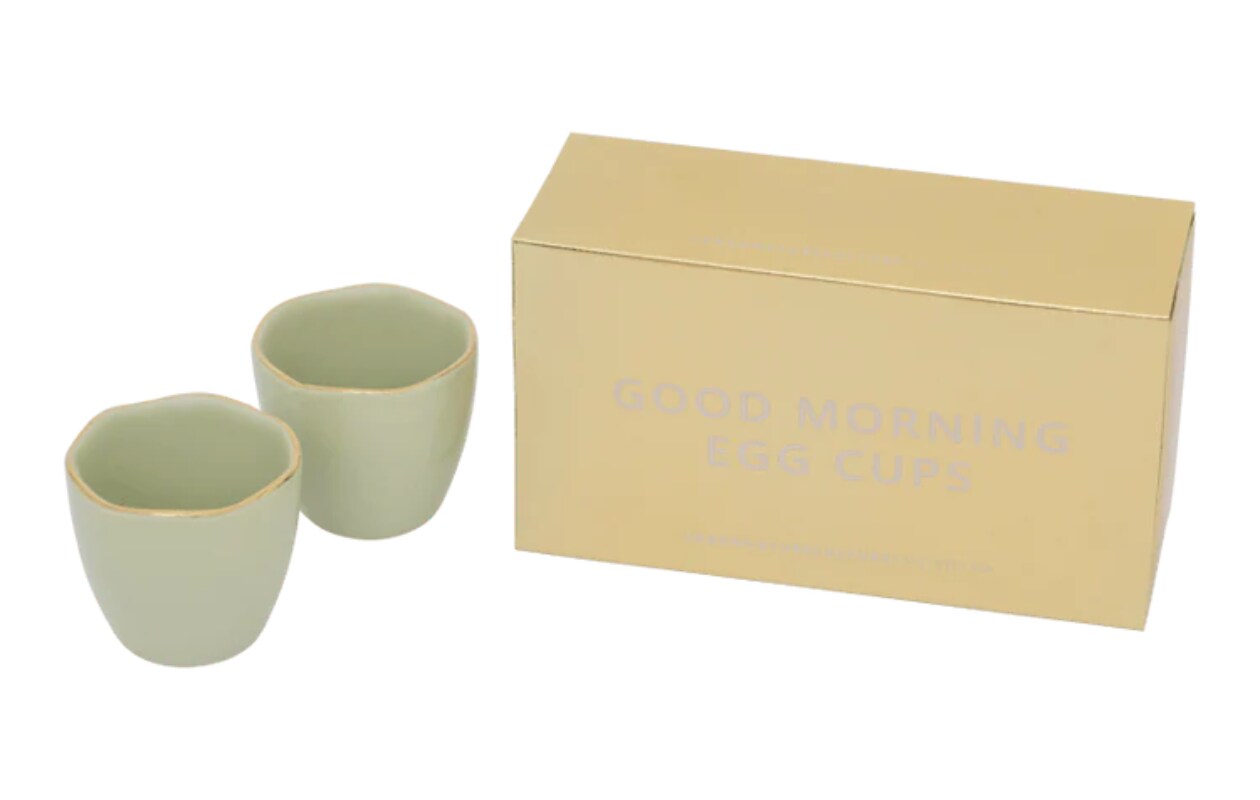 Urban Nature Culture Good Morning eierdop - Pale Green, Set van 2, in cadeauverpakking vtwonen shop | Urban Nature Culture