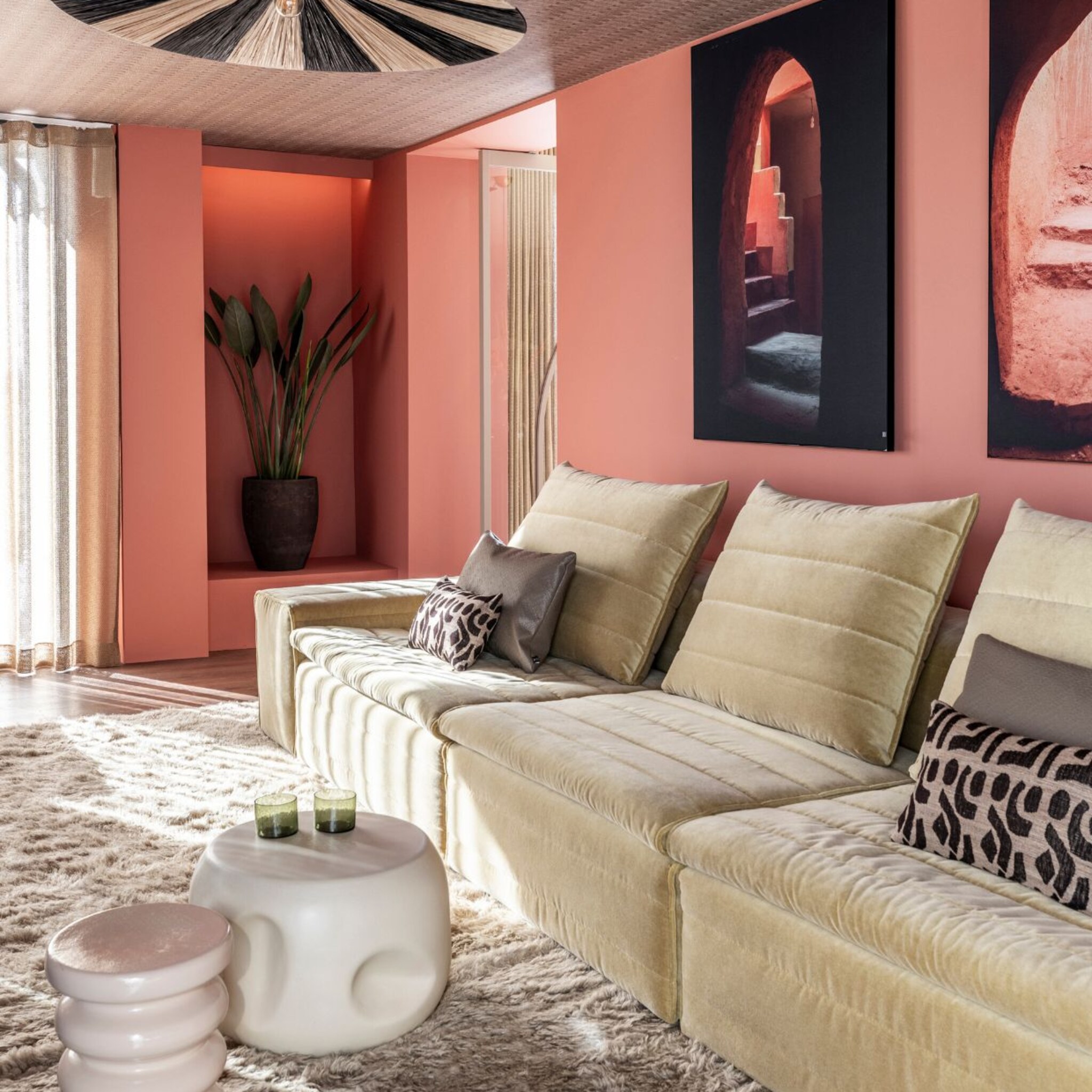 accentplafond woontrend plafond kleur behang