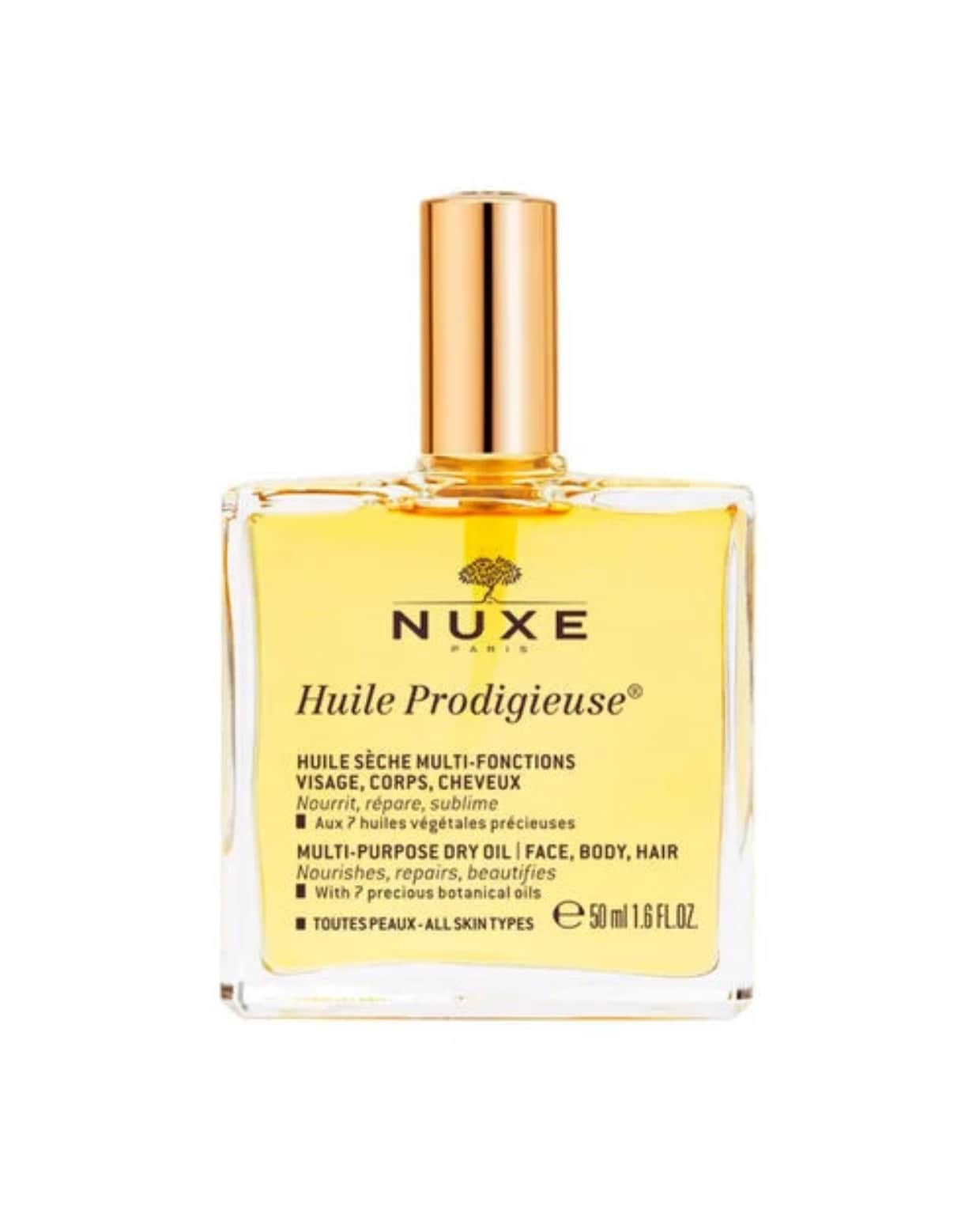 Huidolie Huile Prodigieuse, 50 ml € 24,50 (nuxe.com). vtwonen Stijlvol 4-2025 | Fotografie Space Content Studio | Tekst Eveline Stoel