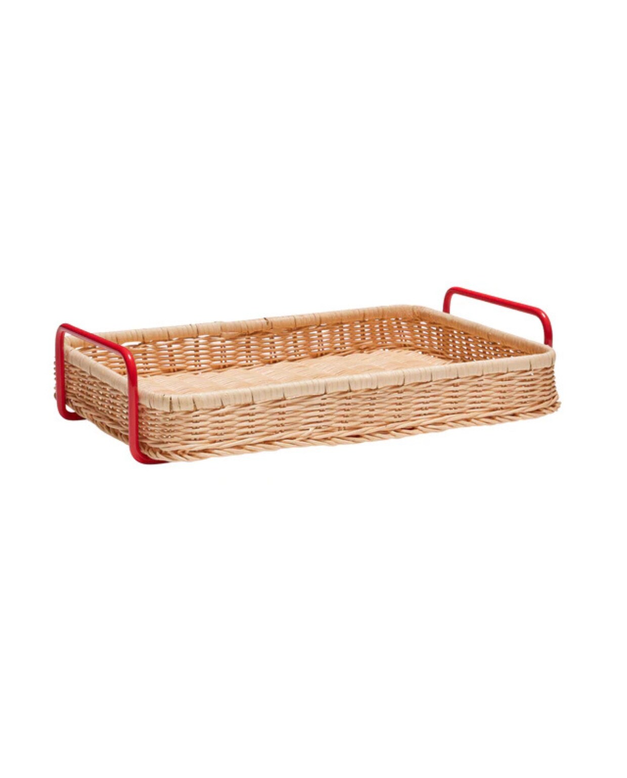 Shop op shop.vtwonen.nl: dienblad Splint van Hübsch, ijzer en rotan € 79,-. Hübsch
