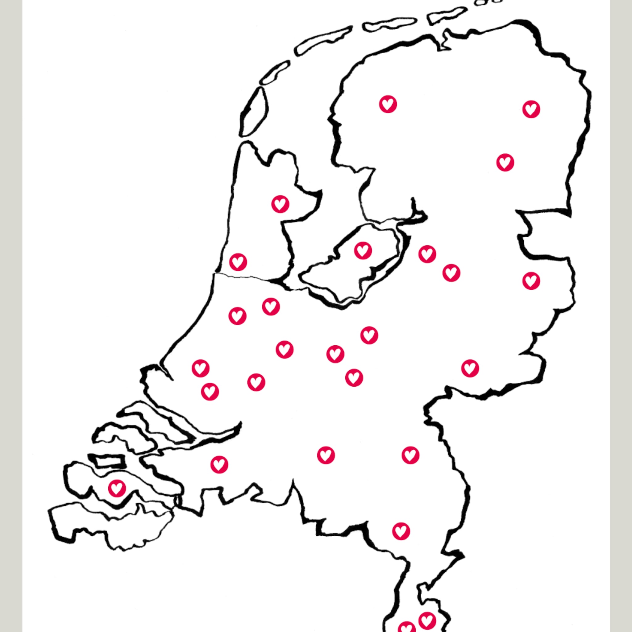 Landkaart Nederland - Verkooppunten collectie