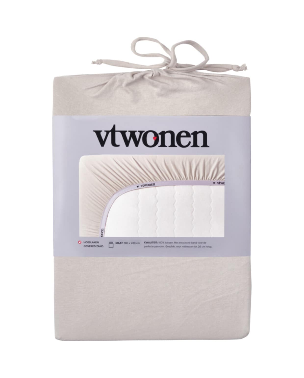 vtwonen 2 persoons hoeslaken beige vtwonen