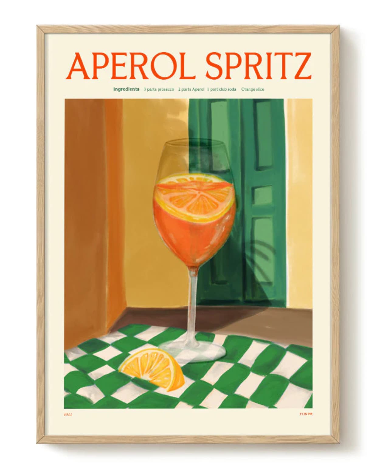 Pstr poster elin pk aperol spritz, papier, meerkleurig, 70x50 cm (lxb), € 58,-. (shop.vtwonen.nl) shop.vtwonen.nl
